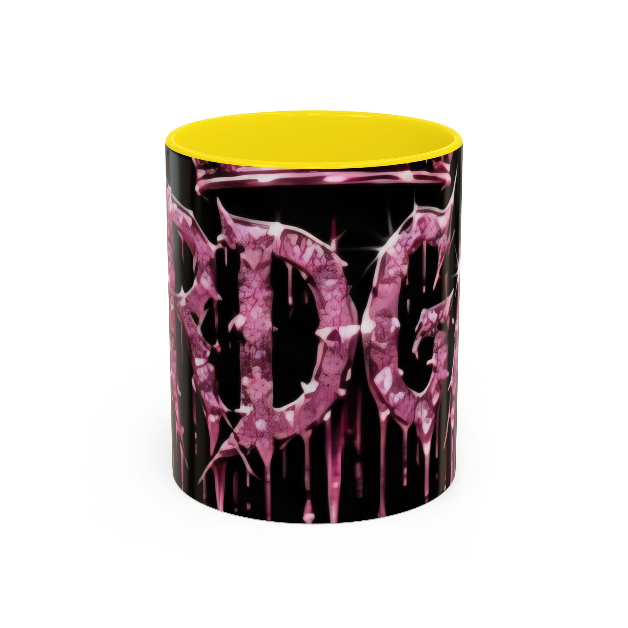 Dripping Pink Glitter Gothic Mug — Accent Coffee Cup (11/15oz) - mrdgaf.shop