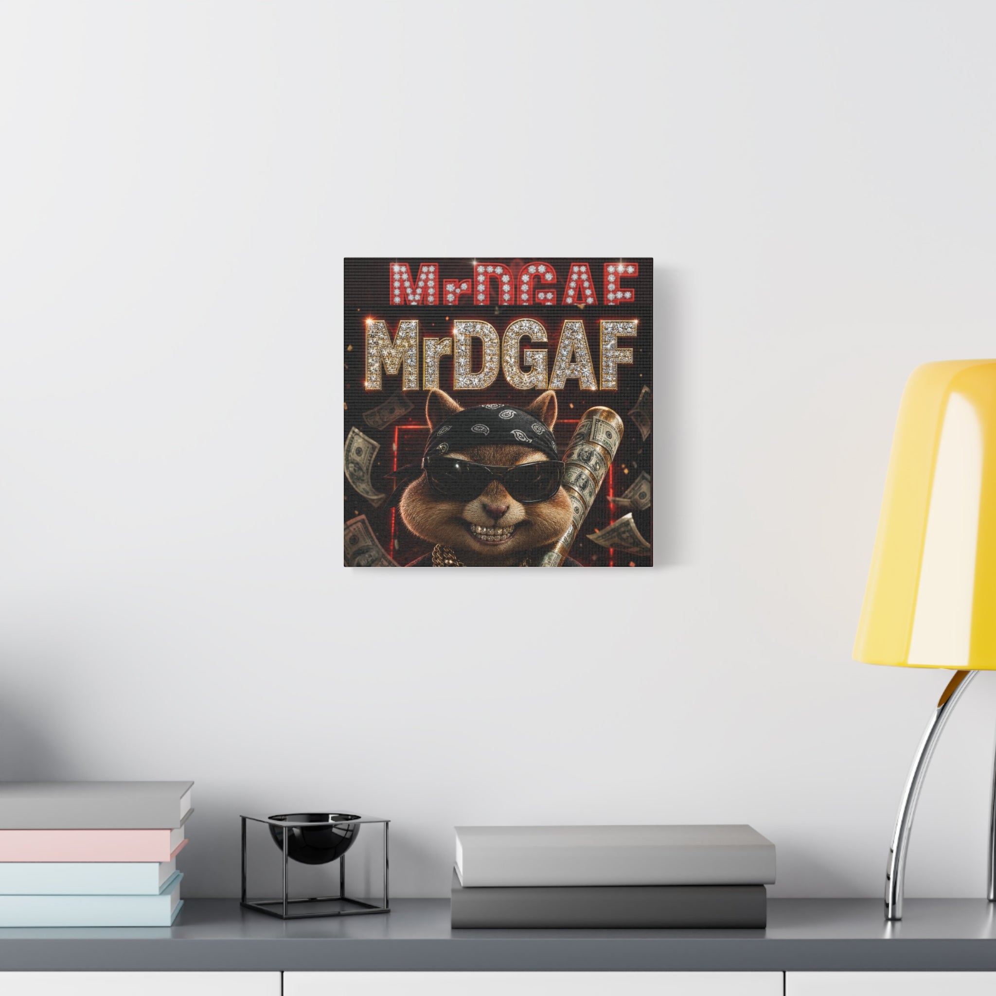 Dark Cardinal Bunny Canvas Print — Gothic Rabbit Wall Art