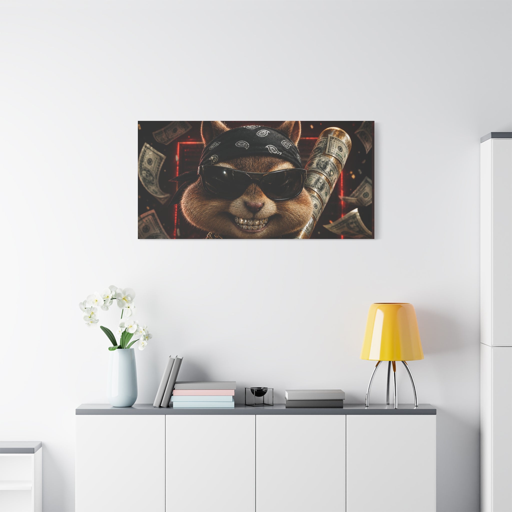 Dark Cardinal Bunny Canvas Print — Gothic Rabbit Wall Art