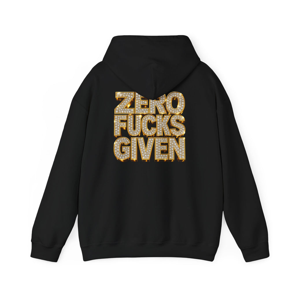 Zero Fucks Given Hoodie — Bold Marquee Lettering Graphic Pullover