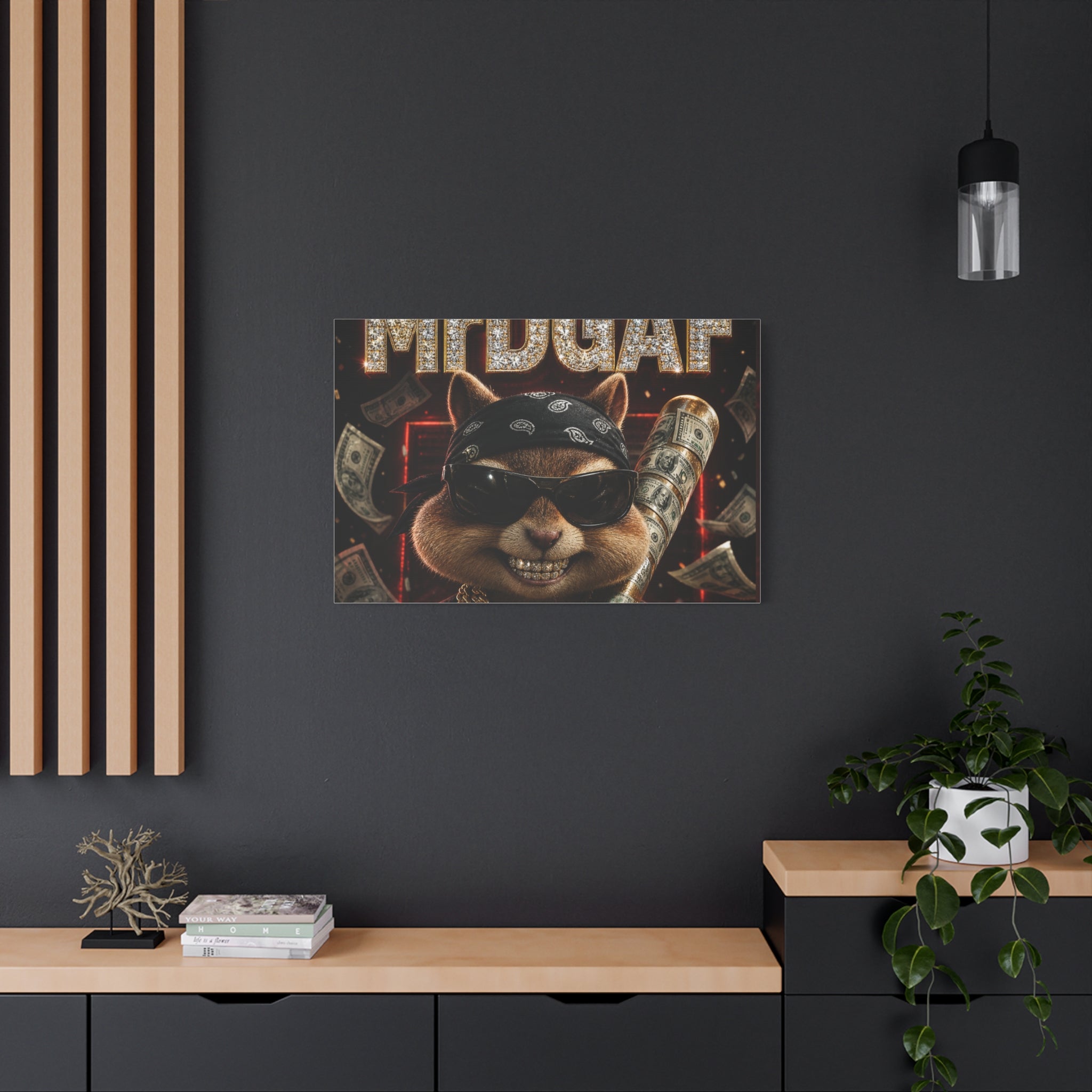 Dark Cardinal Bunny Canvas Print — Gothic Rabbit Wall Art