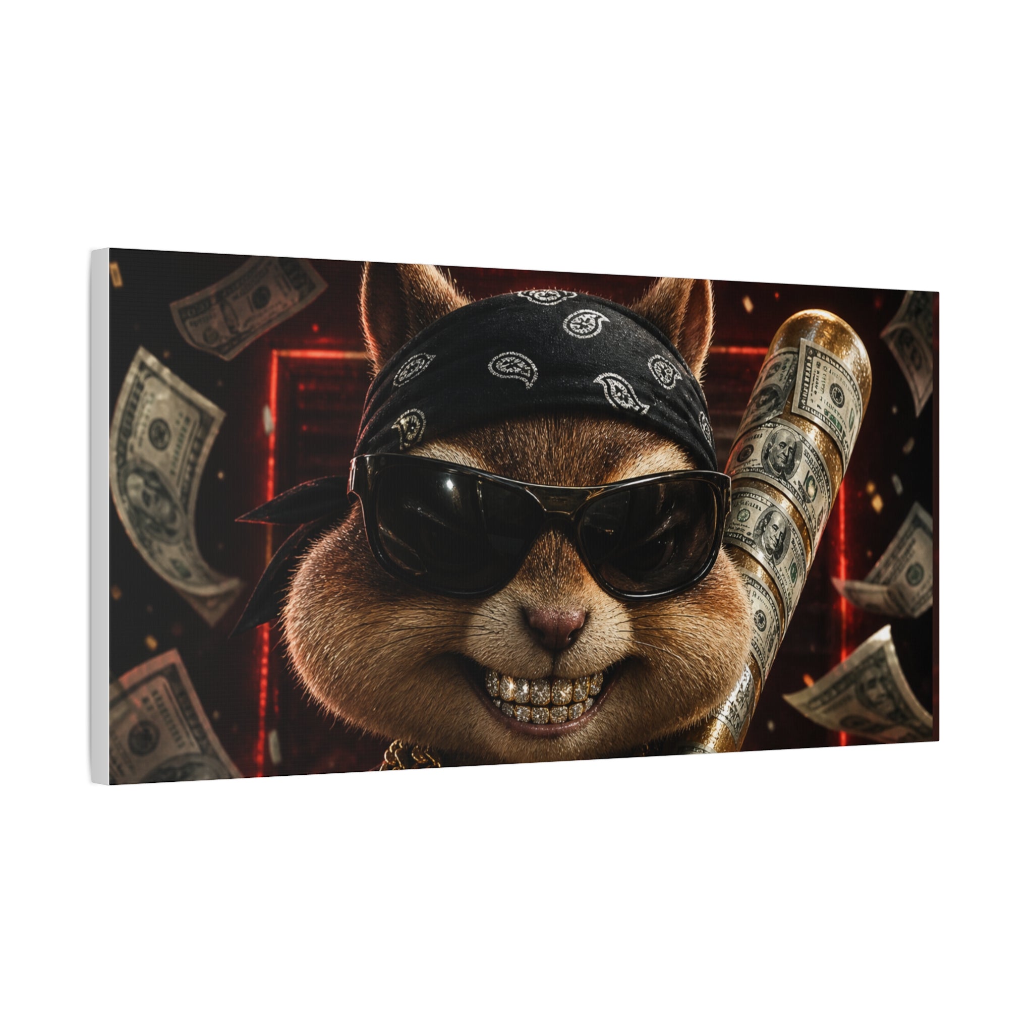 Dark Cardinal Bunny Canvas Print — Gothic Rabbit Wall Art