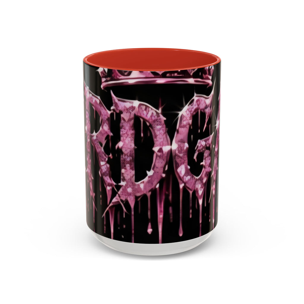 Dripping Pink Glitter Gothic Mug — Accent Coffee Cup (11/15oz) - mrdgaf.shop
