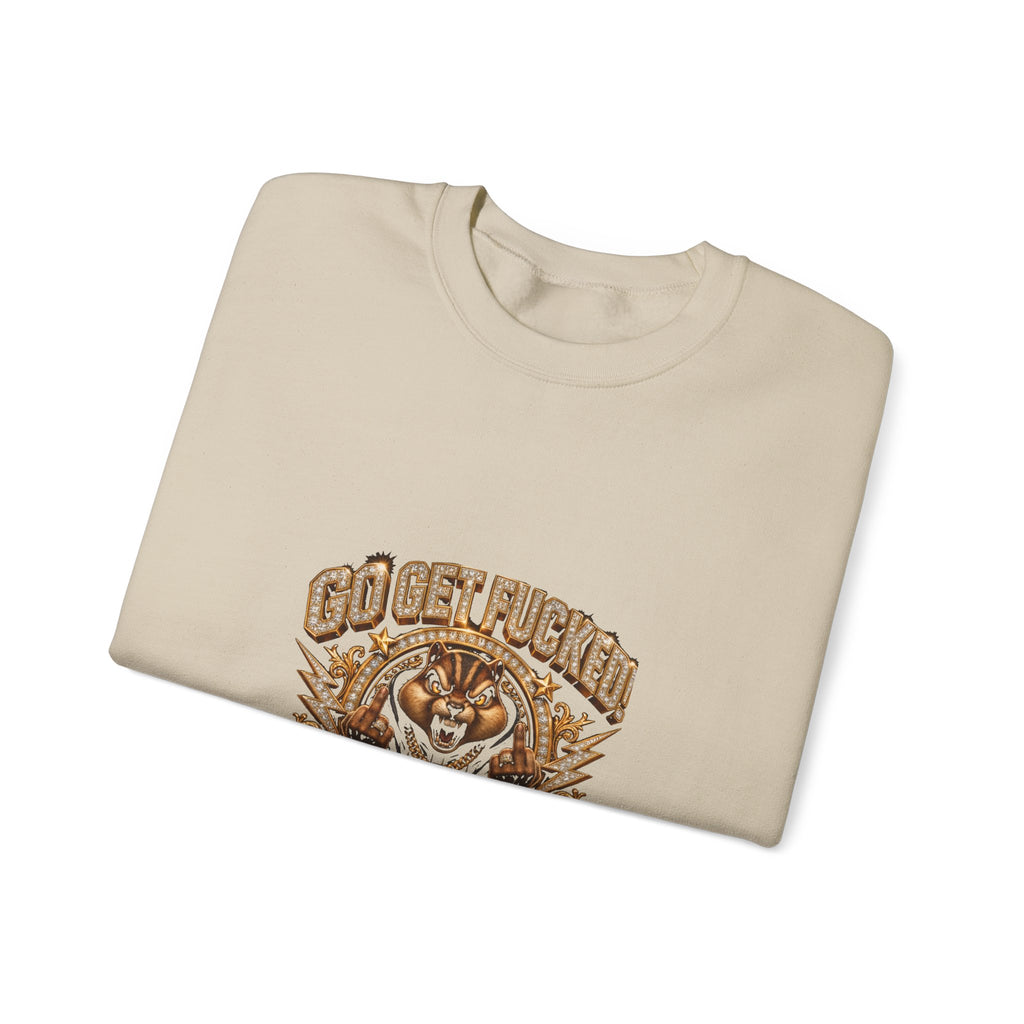 Tiger Graphic Crewneck Sweatshirt — "Go Get F***ing No Apologies"
