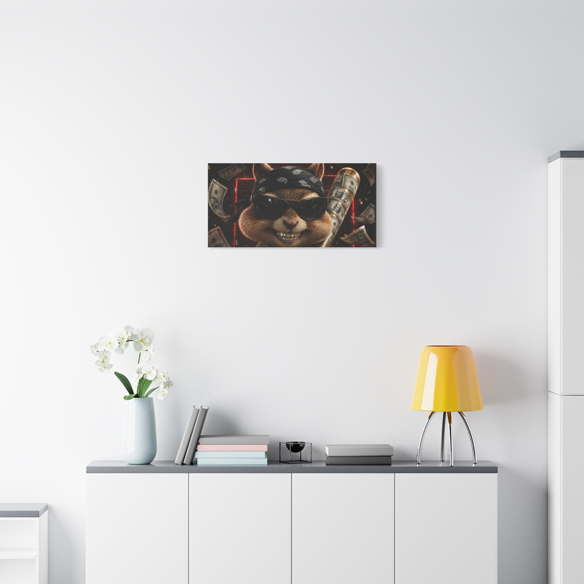 Dark Cardinal Bunny Canvas Print — Gothic Rabbit Wall Art