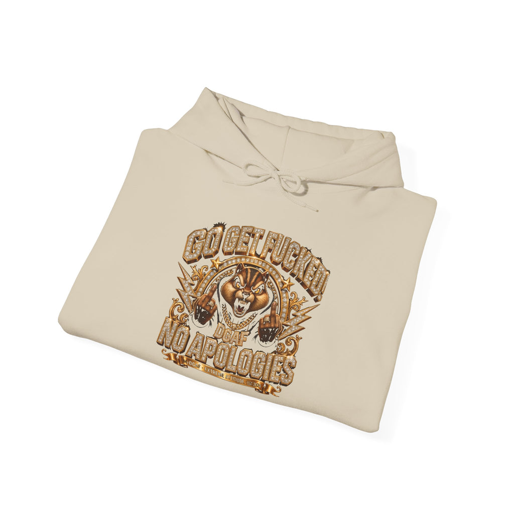 Graphic Hoodie – "Go Get Fucked, No Apologies" Tiger Design
