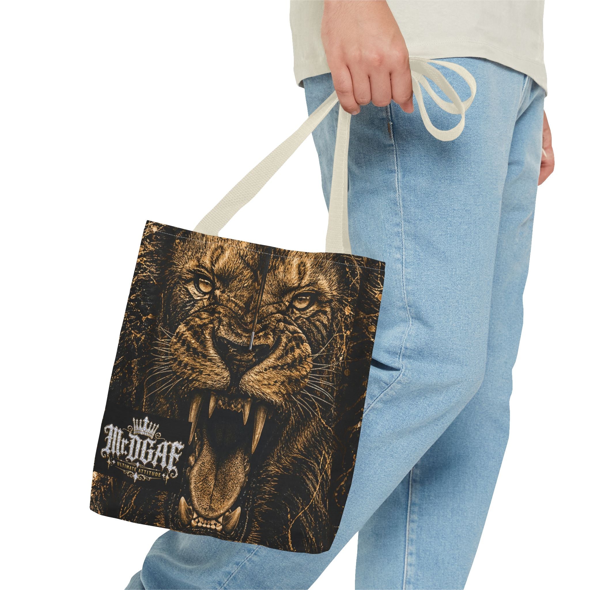Roaring Lion Tote Bag – Vintage Fierce Animal Print Everyday Tote - mrdgaf.shop