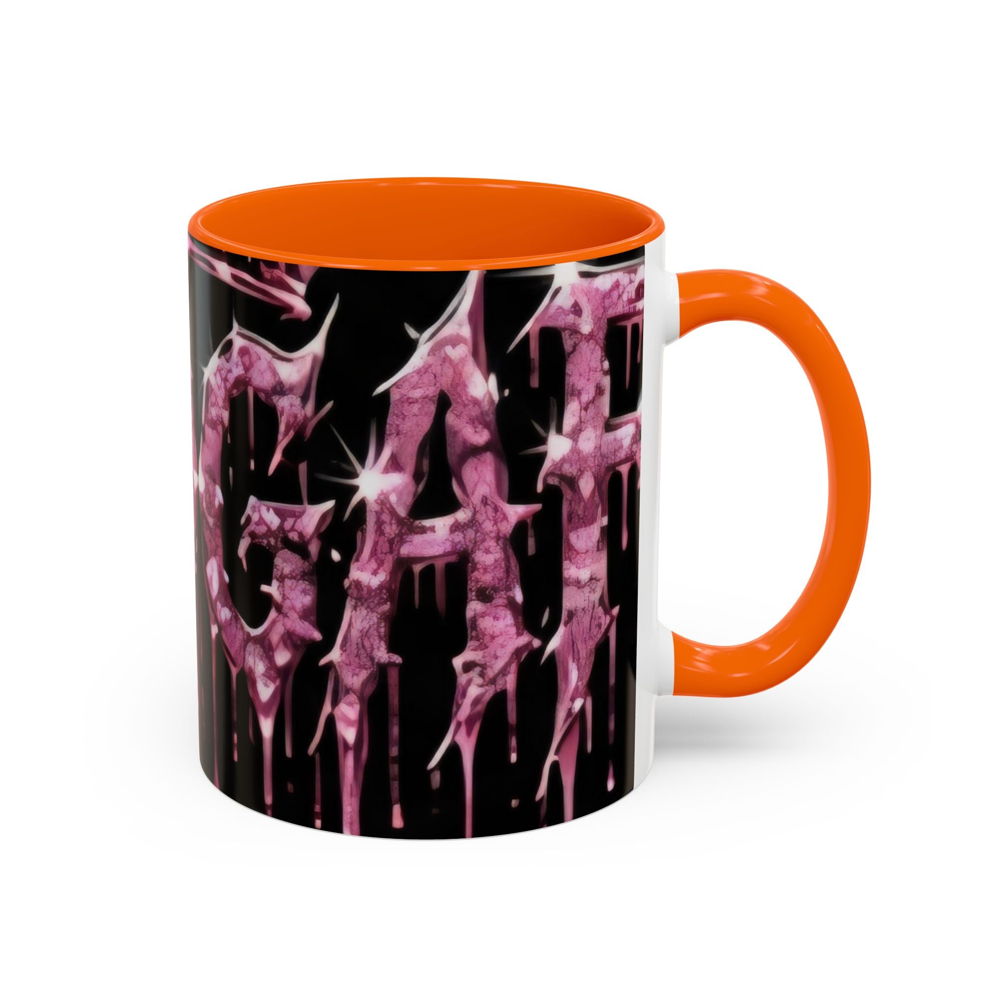 Dripping Pink Glitter Gothic Mug — Accent Coffee Cup (11/15oz) - mrdgaf.shop