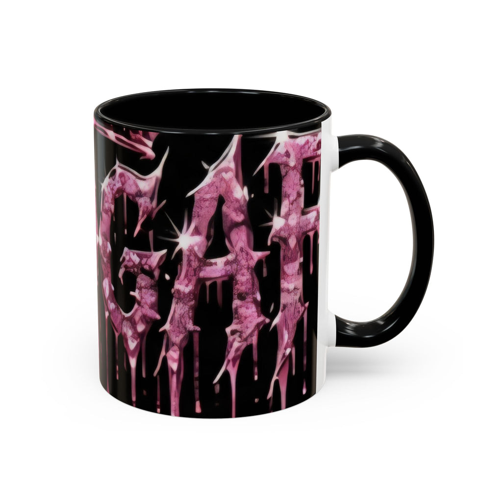 Dripping Pink Glitter Gothic Mug — Accent Coffee Cup (11/15oz) - mrdgaf.shop