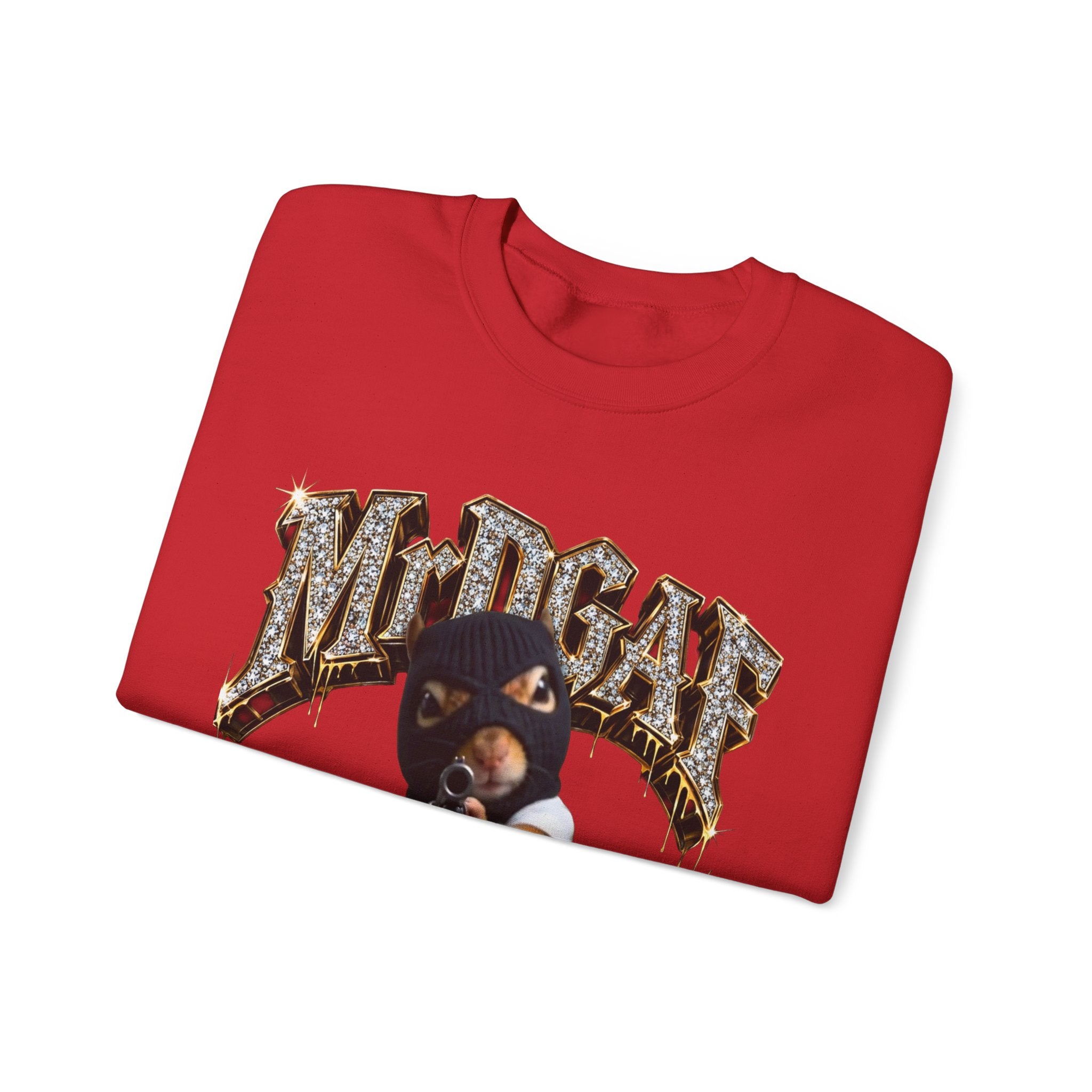 Crewneck Sweatshirt — 'Pure Fucking Evil' Graphic Pullover with Masked Bear Design