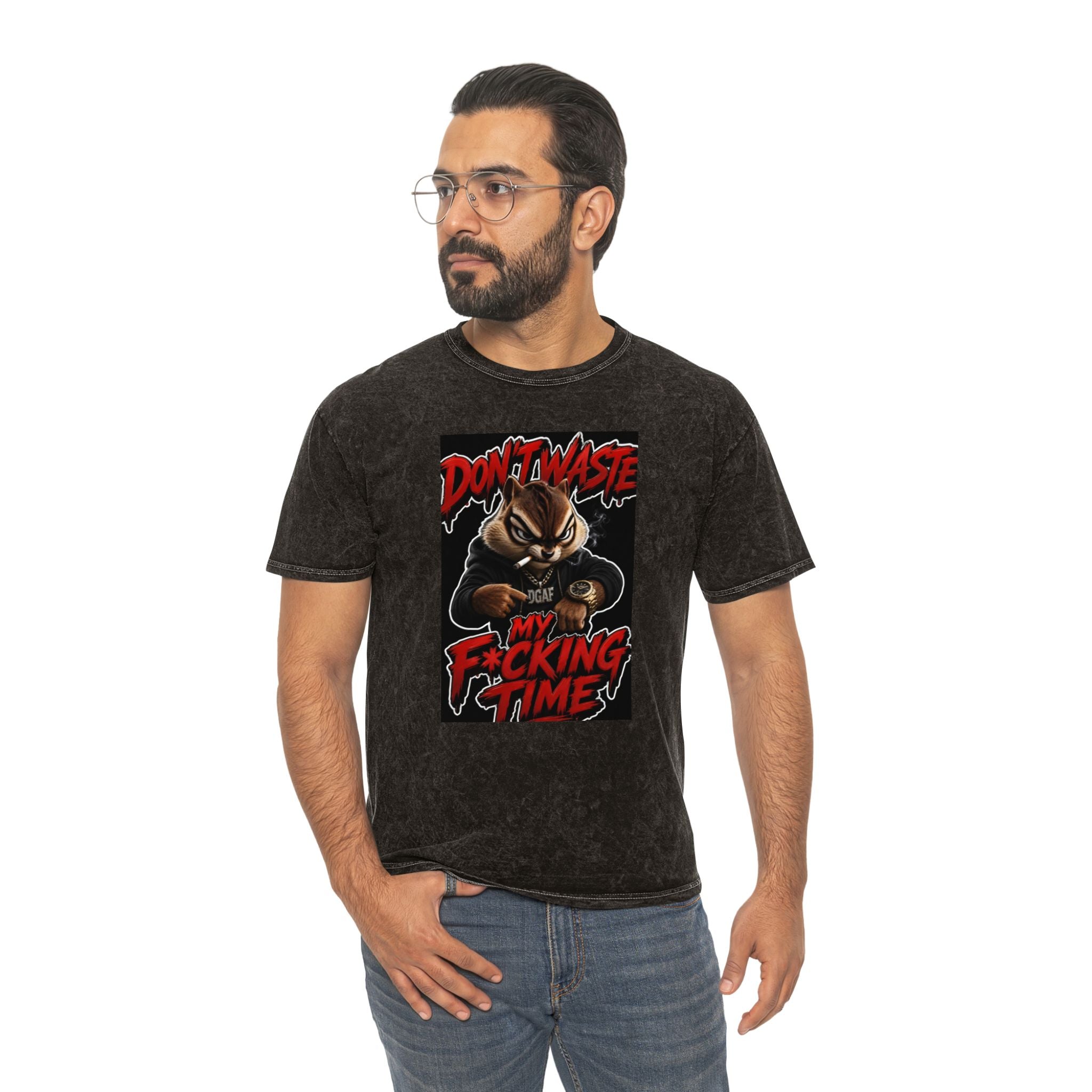 Don't Waste My F*cking Time Mineral Wash T‑Shirt — Bold Graphic Statement Tee