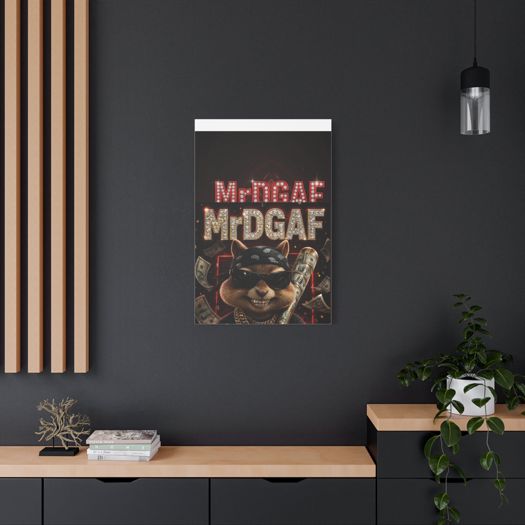 Dark Cardinal Bunny Canvas Print — Gothic Rabbit Wall Art