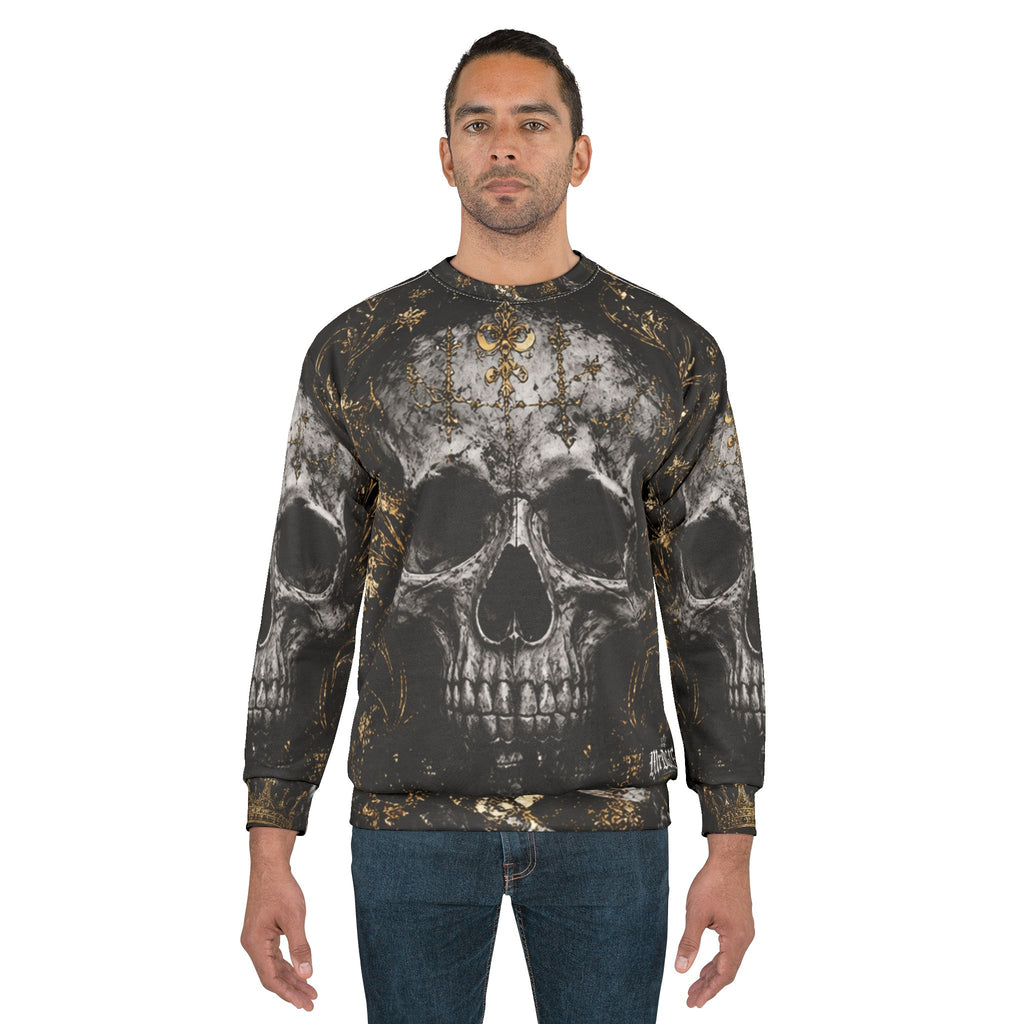 Skull Crown Sweatshirt — Gothic OGF All-Over Print - mrdgaf.shop