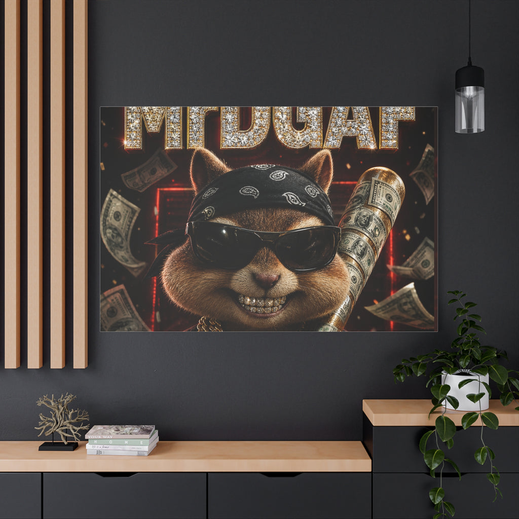 Dark Cardinal Bunny Canvas Print — Gothic Rabbit Wall Art