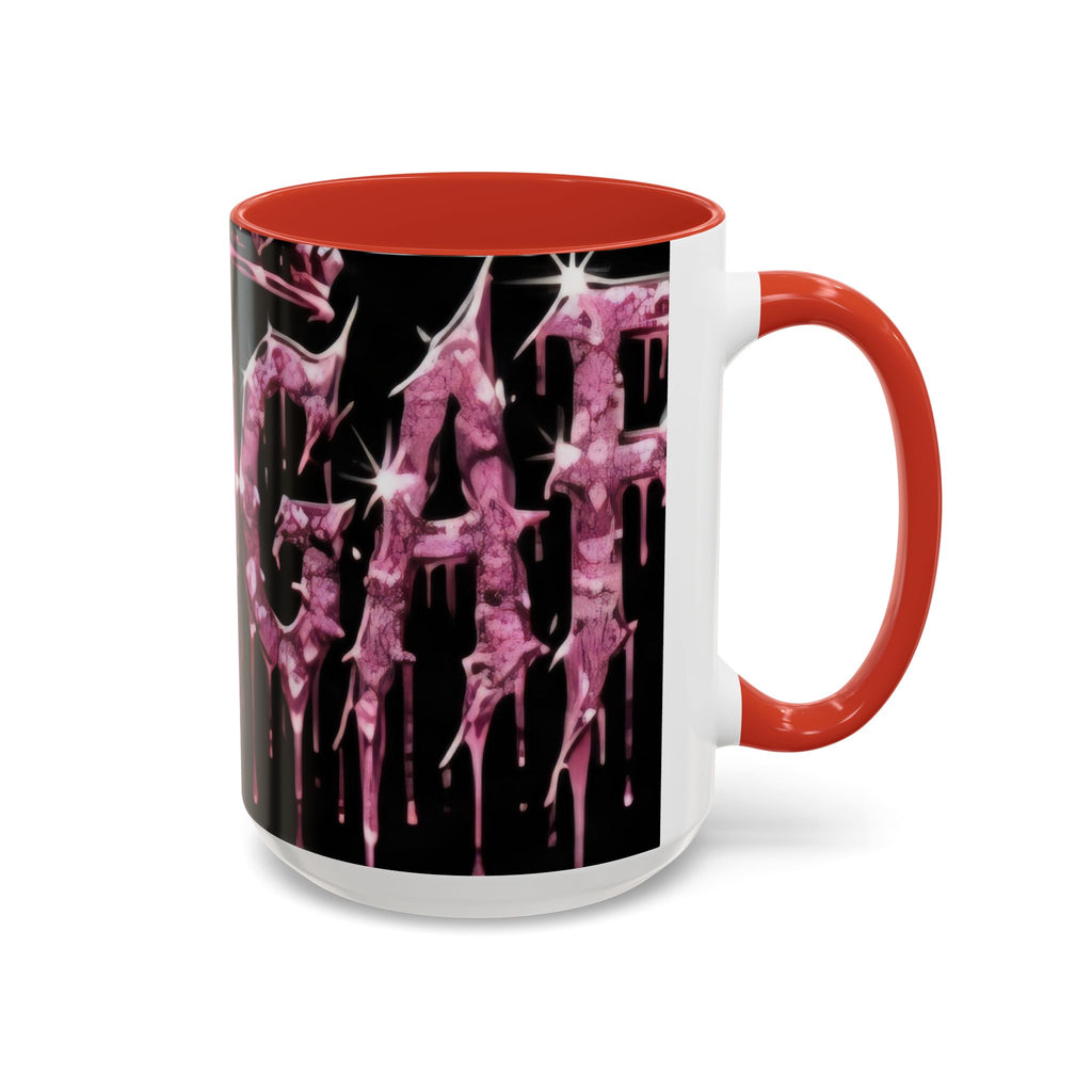 Dripping Pink Glitter Gothic Mug — Accent Coffee Cup (11/15oz) - mrdgaf.shop