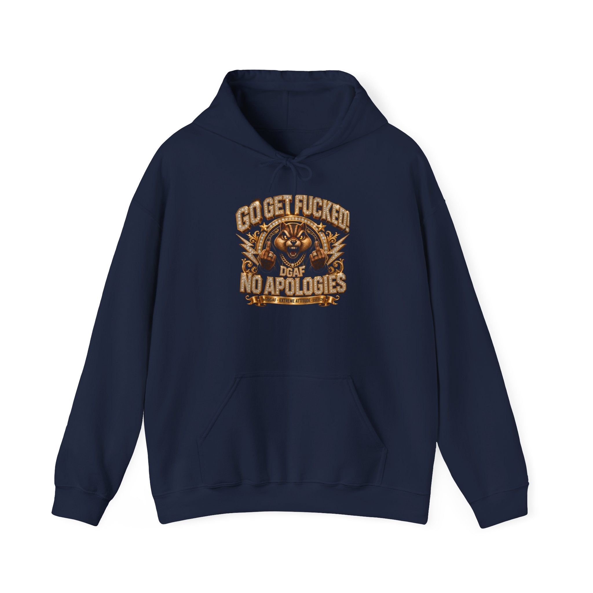 Graphic Hoodie – "Go Get Fucked, No Apologies" Tiger Design