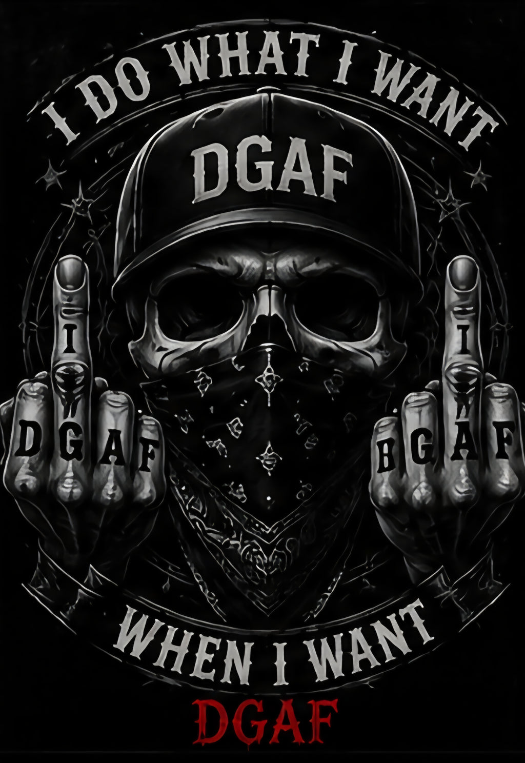 Kiss-Cut Vinyl Decal — Edgy 'Mr DGAF' Middle Finger Graphic Sticker (F*** You)
