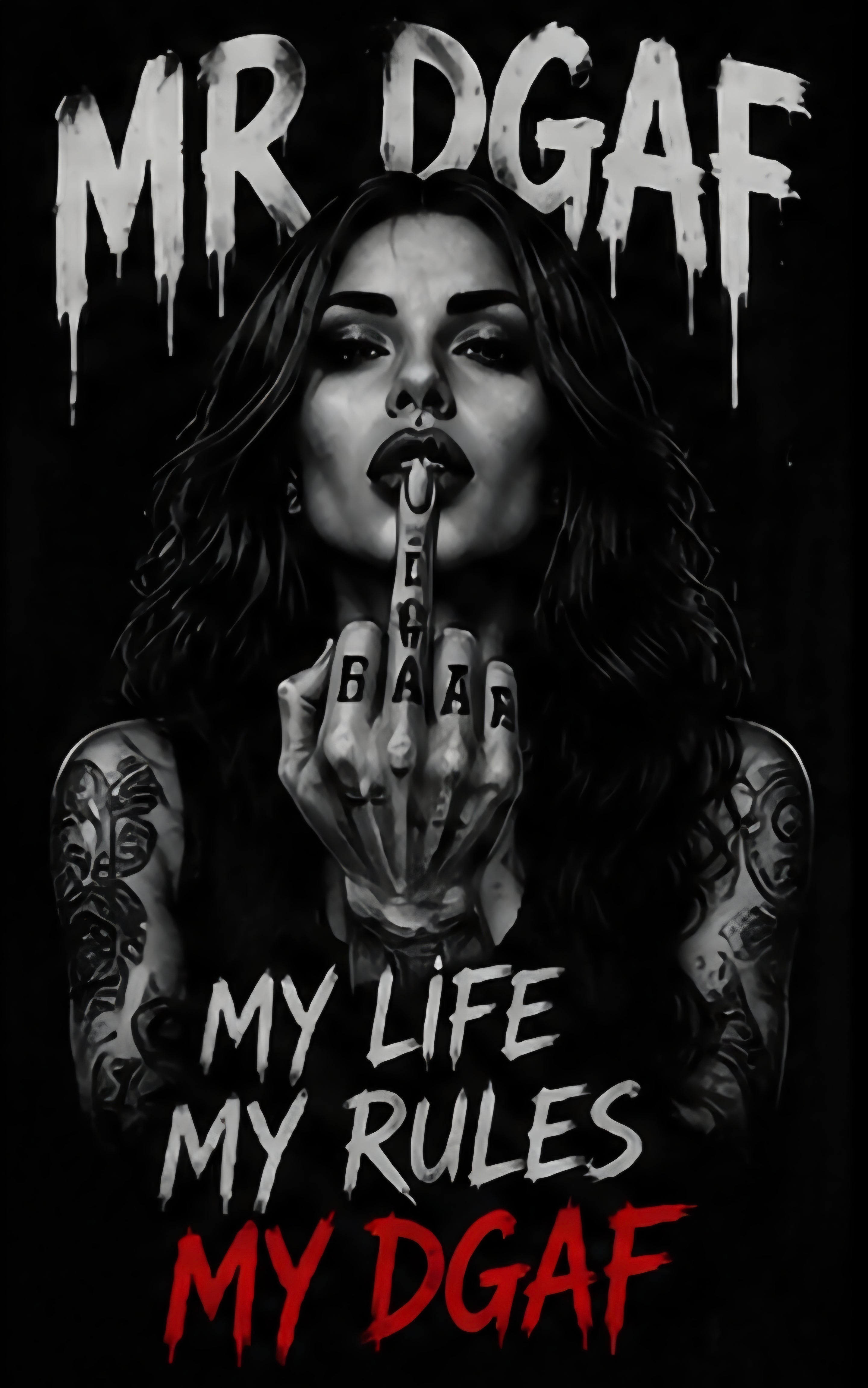 Kiss-Cut Vinyl Decal — Edgy 'Mr DGAF' Middle Finger Graphic Sticker (F*** You)