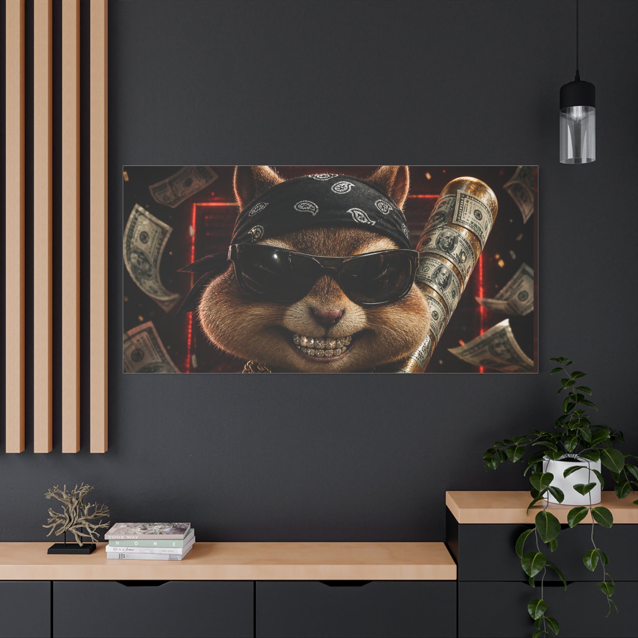 Dark Cardinal Bunny Canvas Print — Gothic Rabbit Wall Art