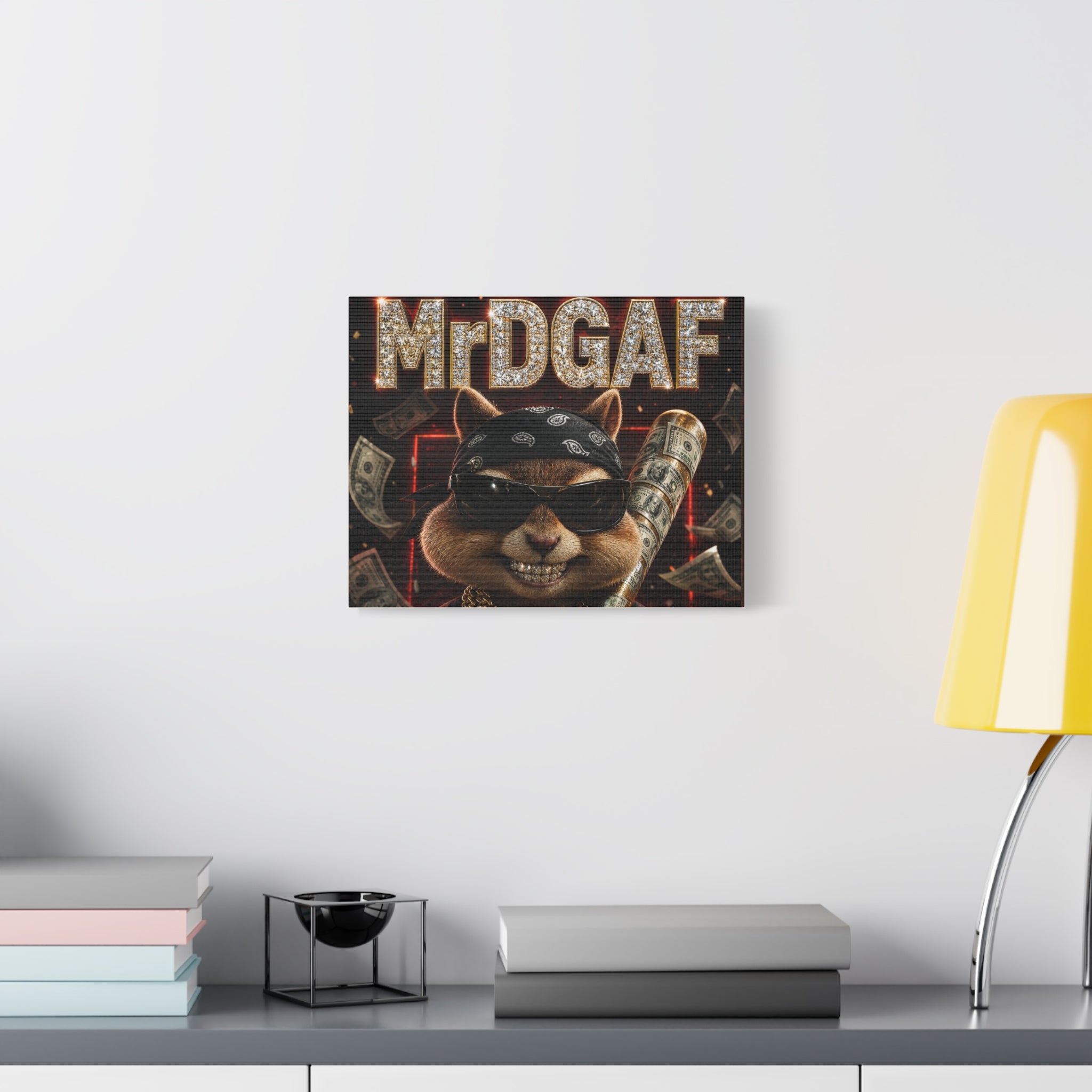 Dark Cardinal Bunny Canvas Print — Gothic Rabbit Wall Art