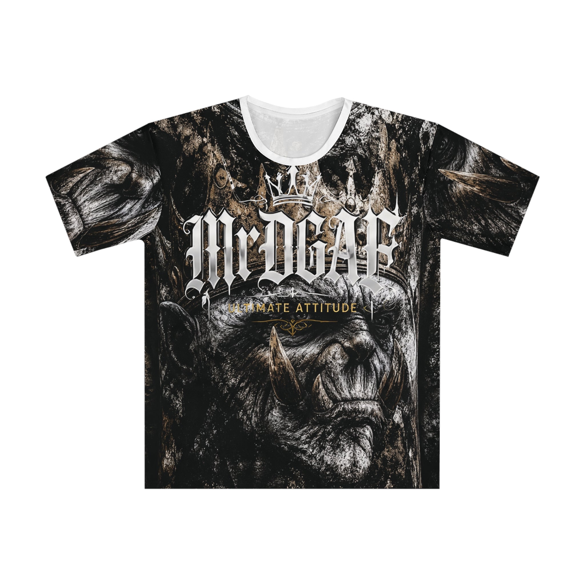 Men's Graphic T-Shirt — 'Mr. Dope' Crowned Gorilla All-Over Print - mrdgaf.shop