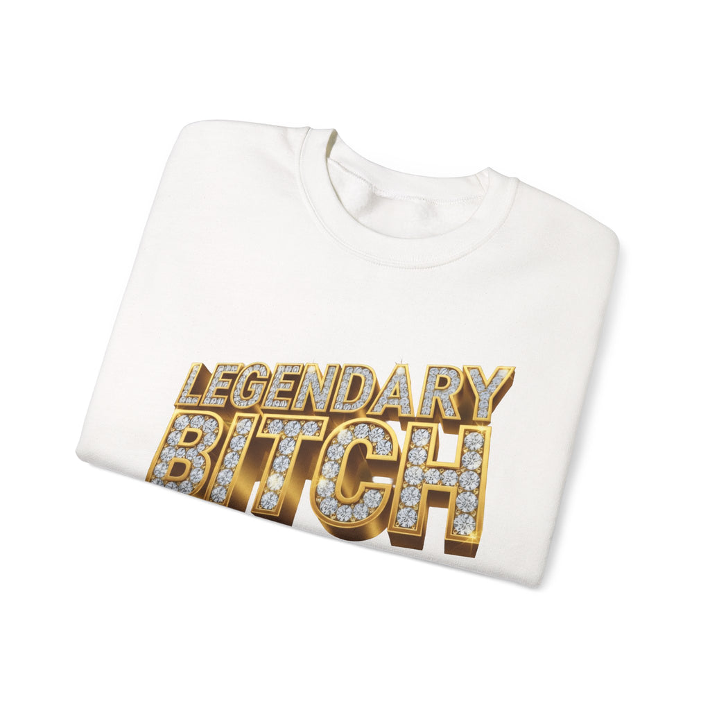 Legendary Bitch Graphic Sweatshirt – Bold Rhinestone-Style Crewneck for Women