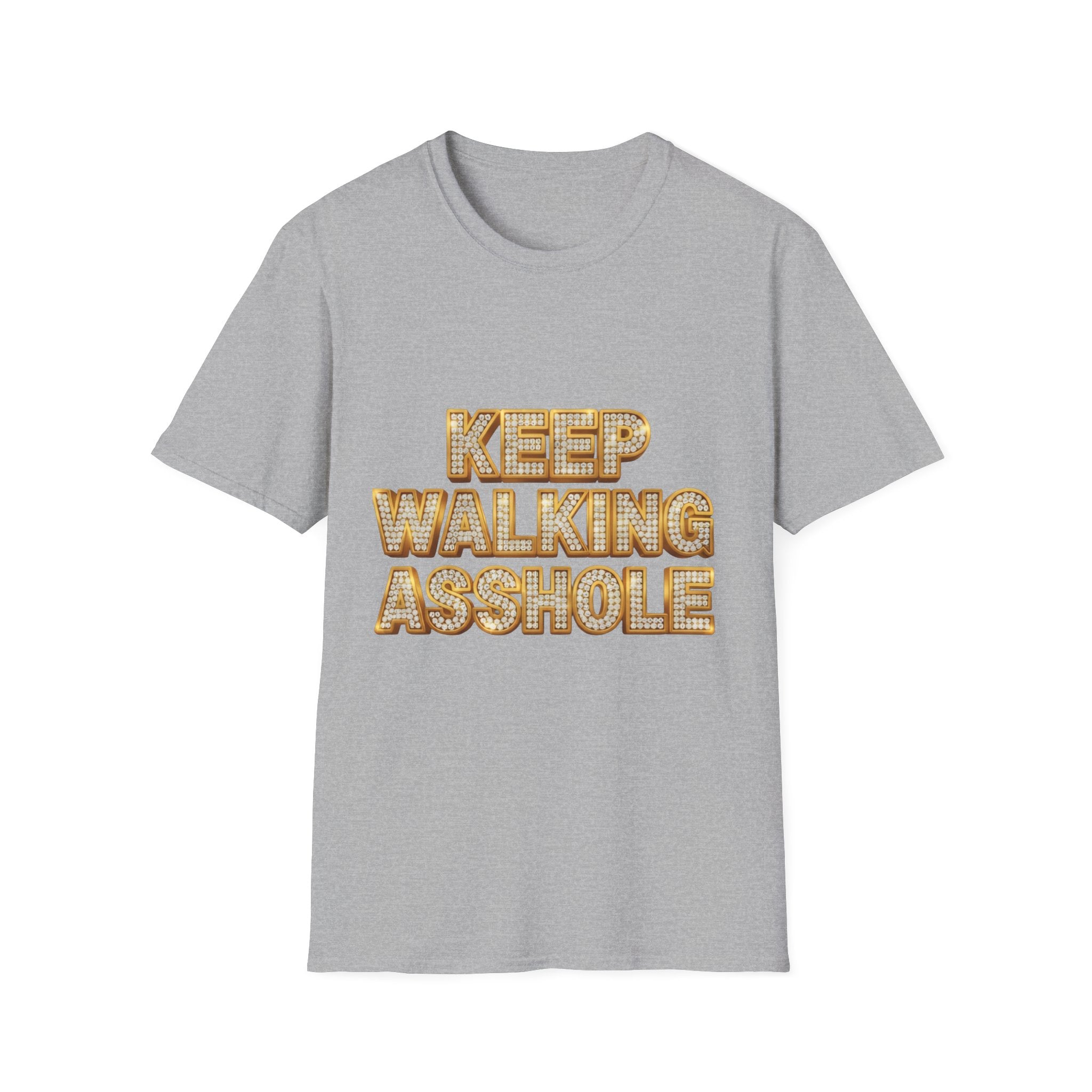 Keep Walking Asshole T-Shirt — Bold Retro Marquee Text Tee