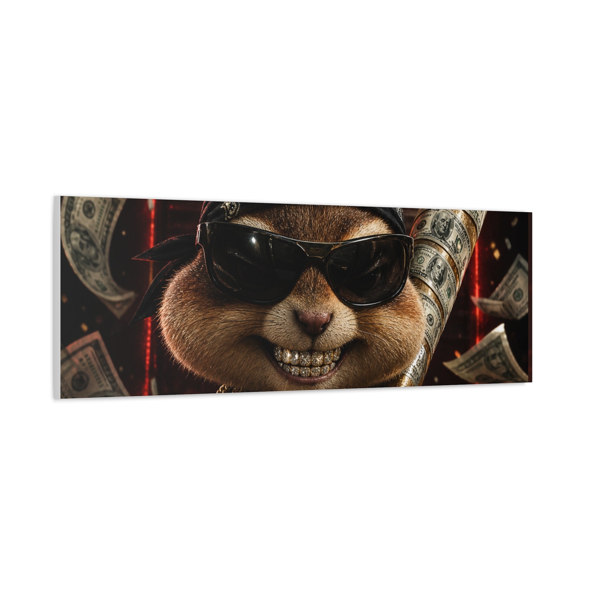 Dark Cardinal Bunny Canvas Print — Gothic Rabbit Wall Art