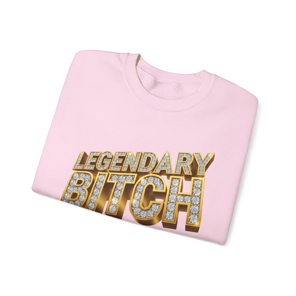 Legendary Bitch Graphic Sweatshirt – Bold Rhinestone-Style Crewneck for Women