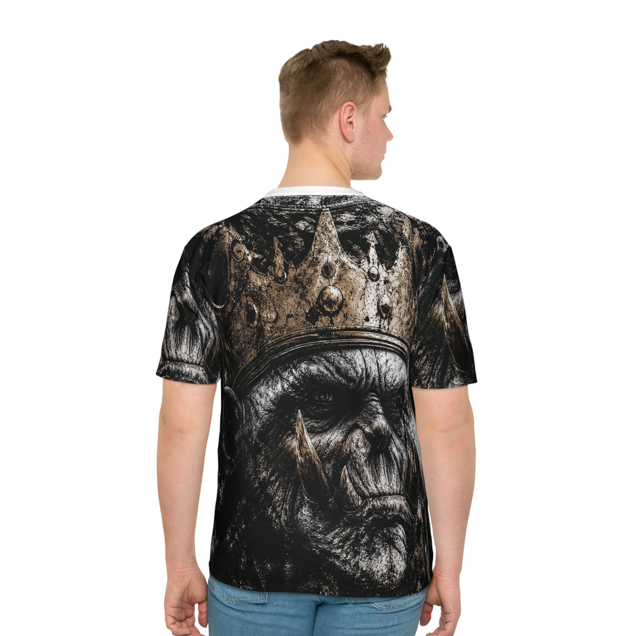 Men's Graphic T-Shirt — 'Mr. Dope' Crowned Gorilla All-Over Print - mrdgaf.shop