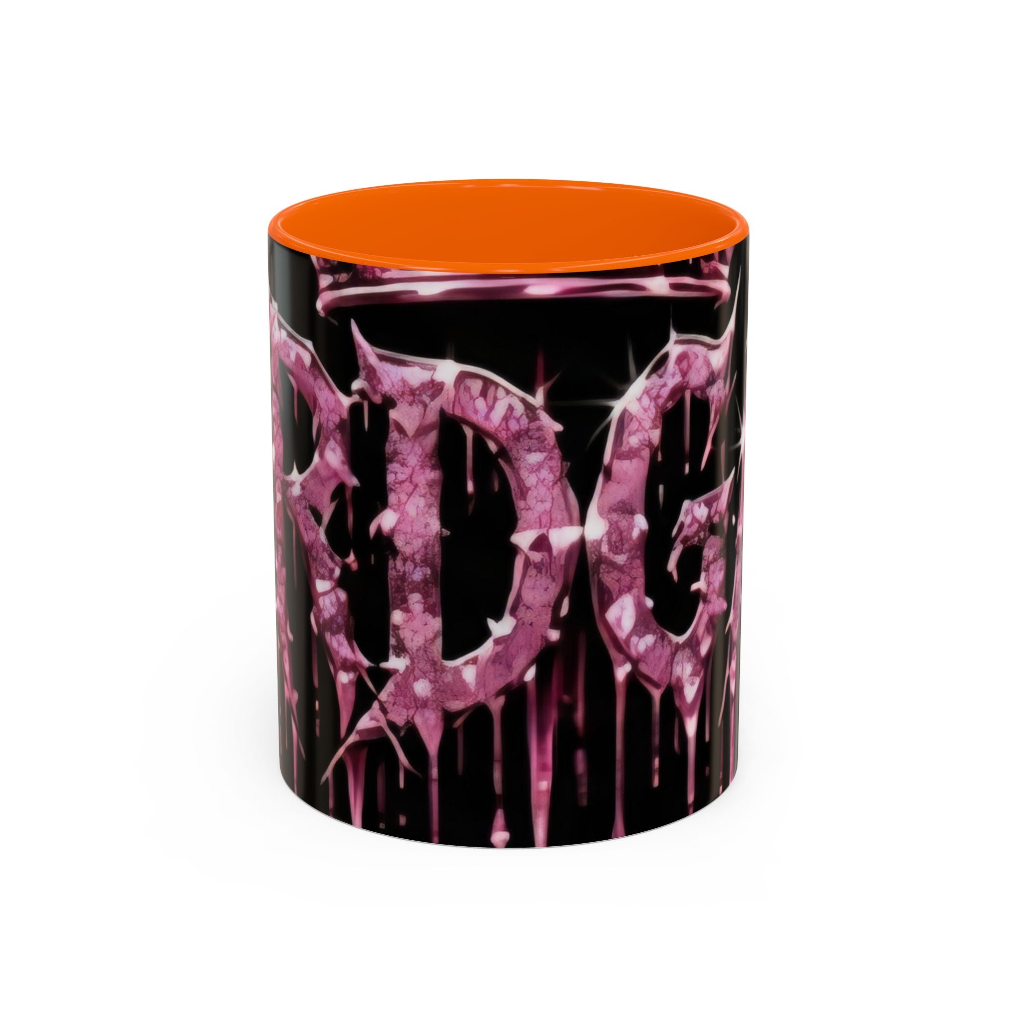 Dripping Pink Glitter Gothic Mug — Accent Coffee Cup (11/15oz) - mrdgaf.shop