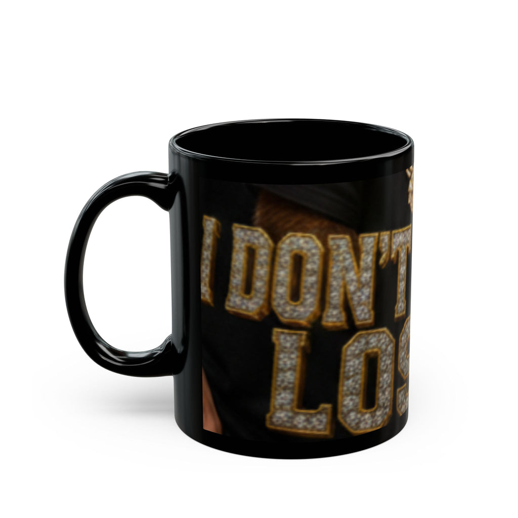 Black Mug — 'Don't Speak, I Do My Poker' Gold Chain Diamond Text Coffee Cup