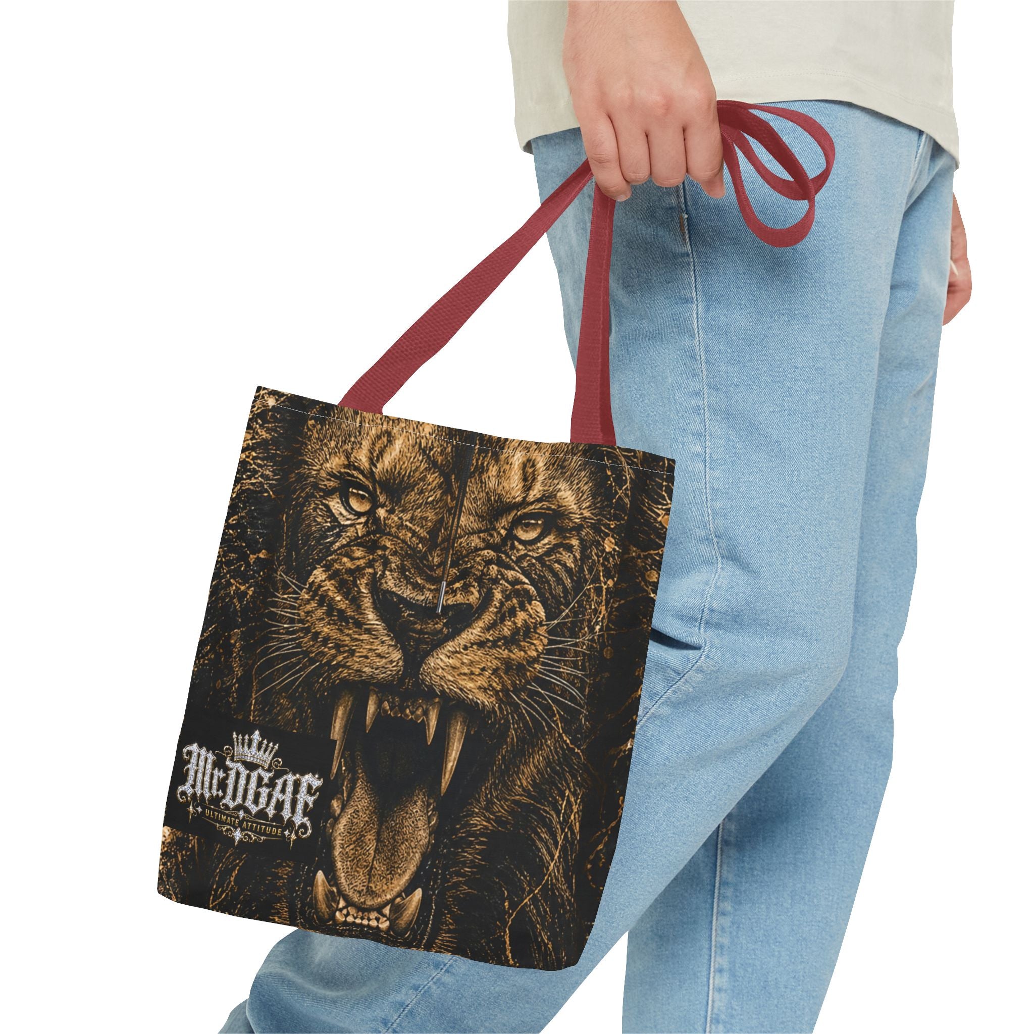Roaring Lion Tote Bag – Vintage Fierce Animal Print Everyday Tote - mrdgaf.shop