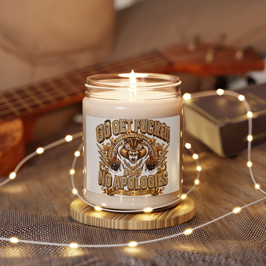 Scented Soy Candle — "Go Get Fucked, No Apologies" Bold Graphic 9oz