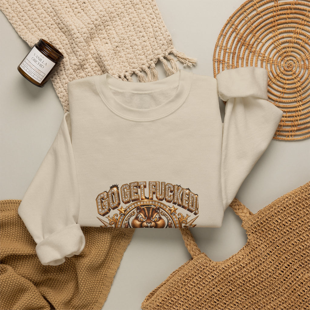 Tiger Graphic Crewneck Sweatshirt — "Go Get F***ing No Apologies"
