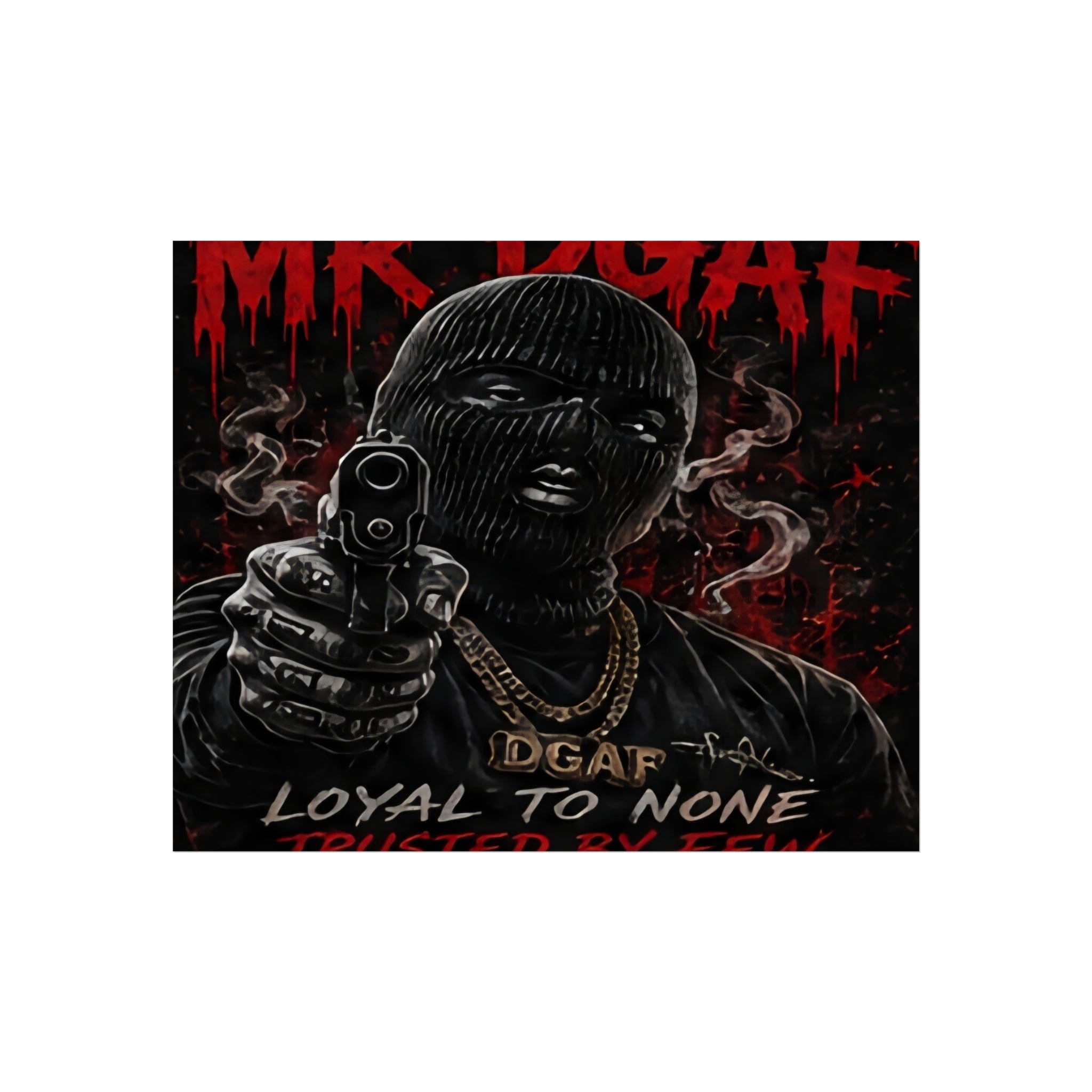 Fine Art Poster — 'Loyal to None' Masked Gunman Dark Urban Art Print
