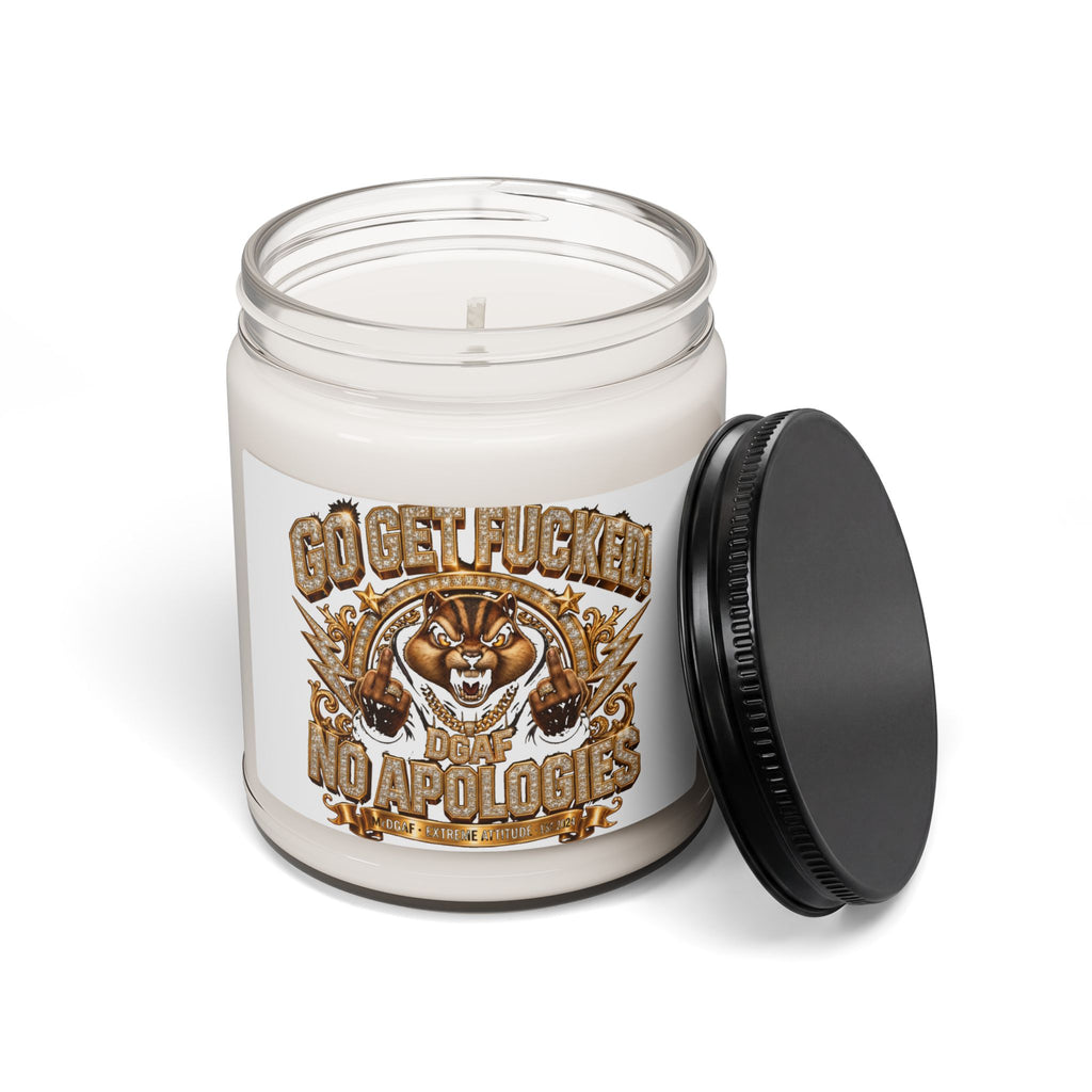 Scented Soy Candle — "Go Get Fucked, No Apologies" Bold Graphic 9oz