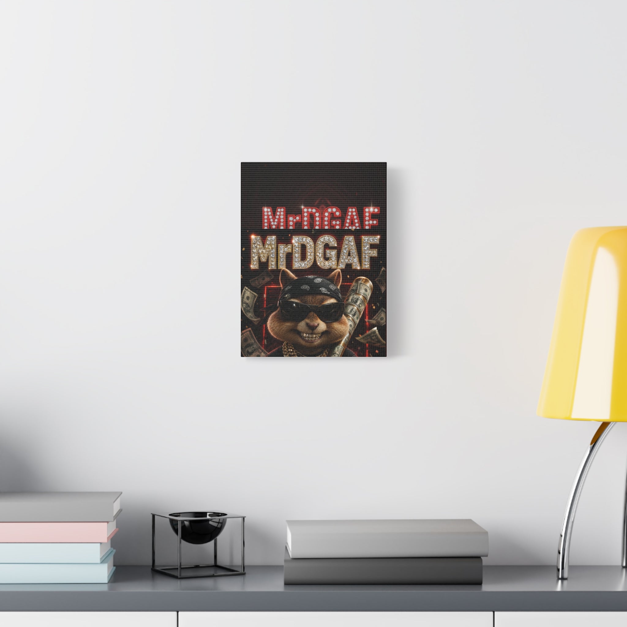 Dark Cardinal Bunny Canvas Print — Gothic Rabbit Wall Art