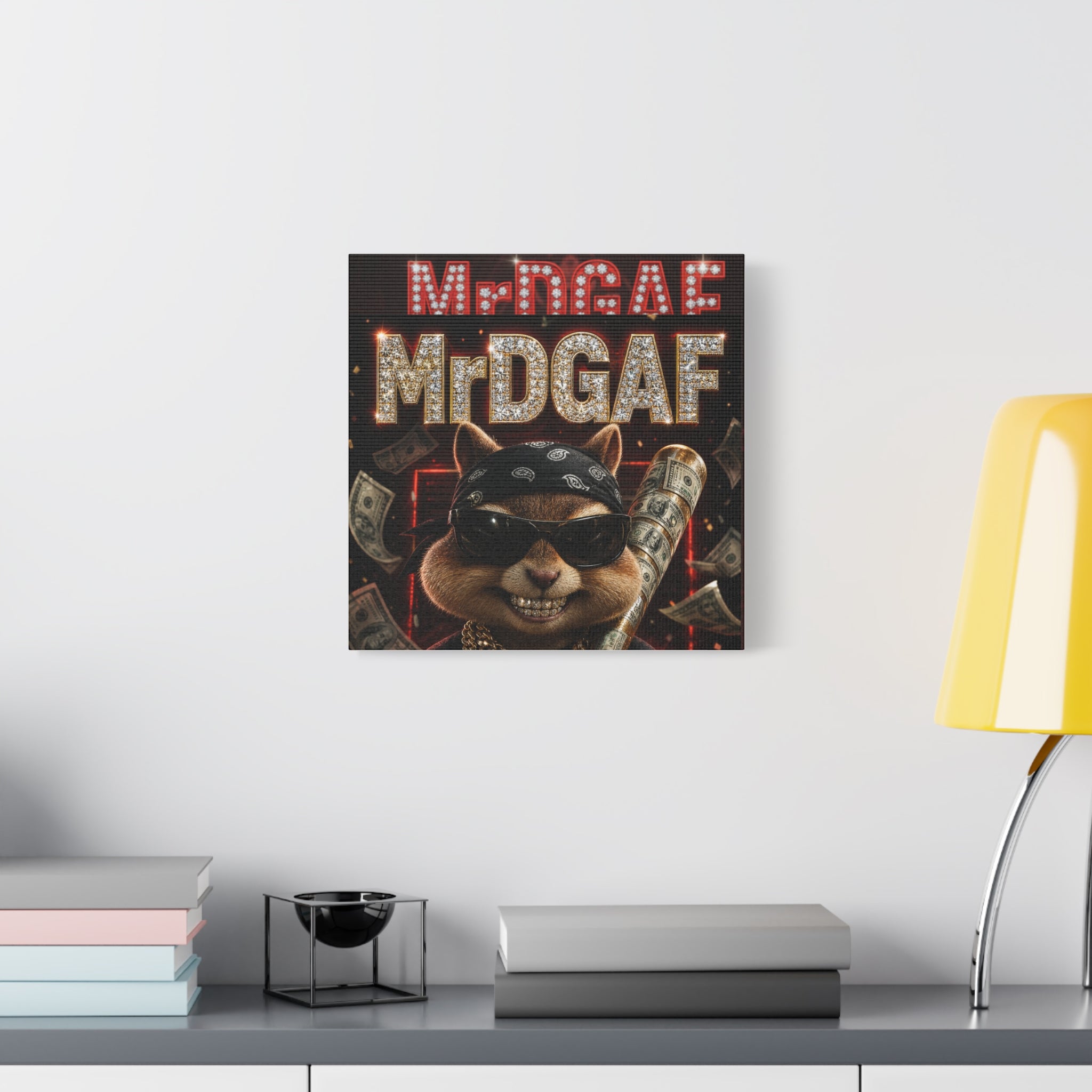 Dark Cardinal Bunny Canvas Print — Gothic Rabbit Wall Art