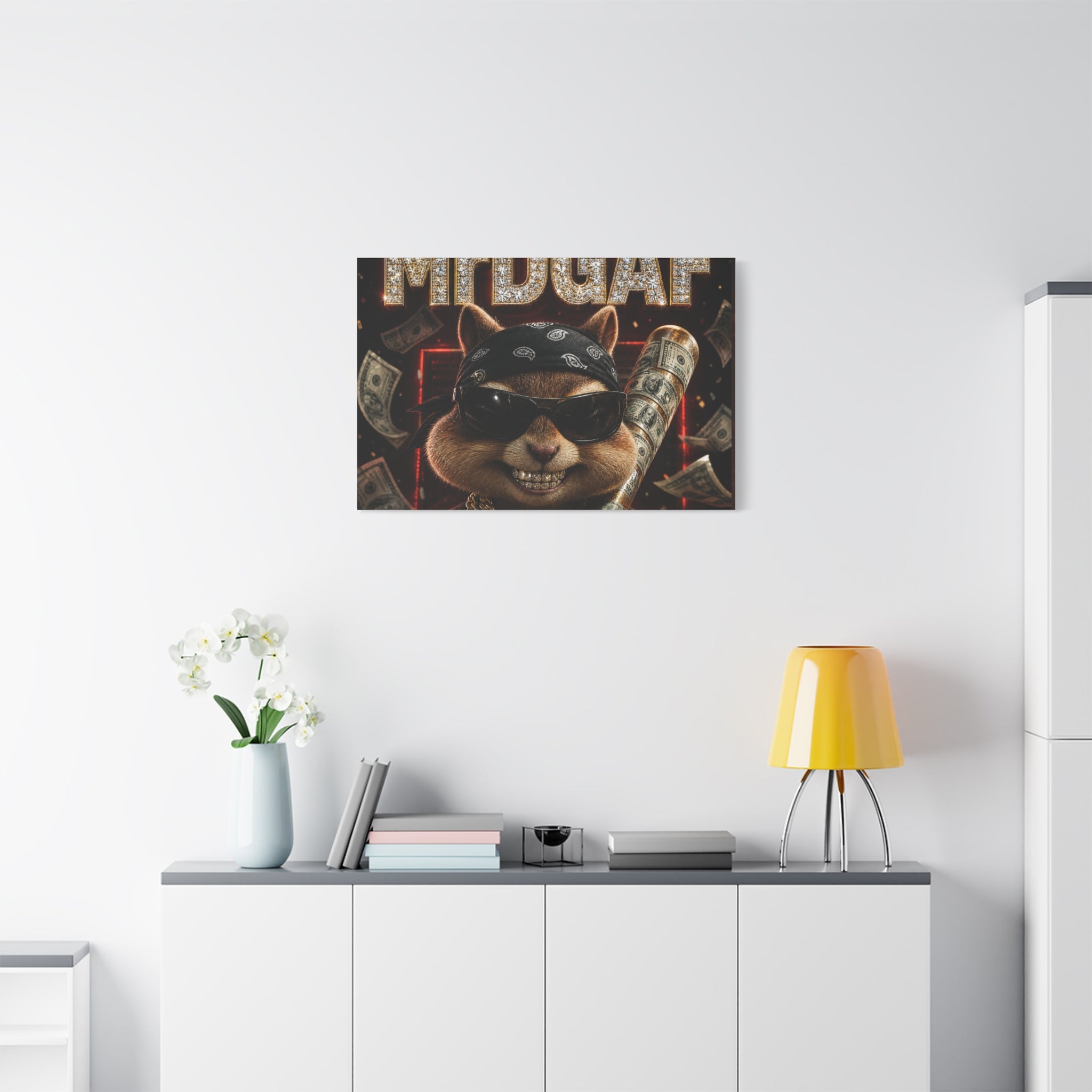 Dark Cardinal Bunny Canvas Print — Gothic Rabbit Wall Art