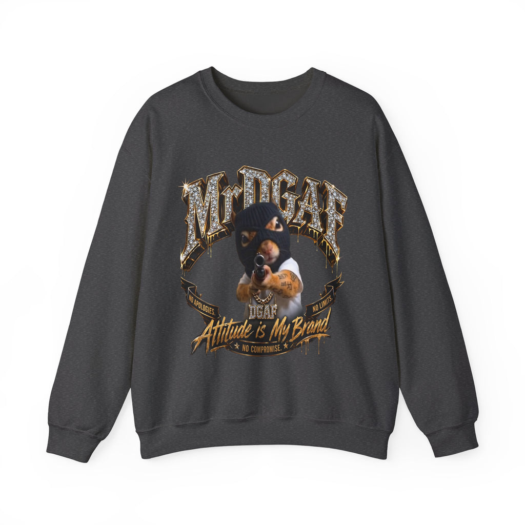 Crewneck Sweatshirt — 'Pure Fucking Evil' Graphic Pullover with Masked Bear Design