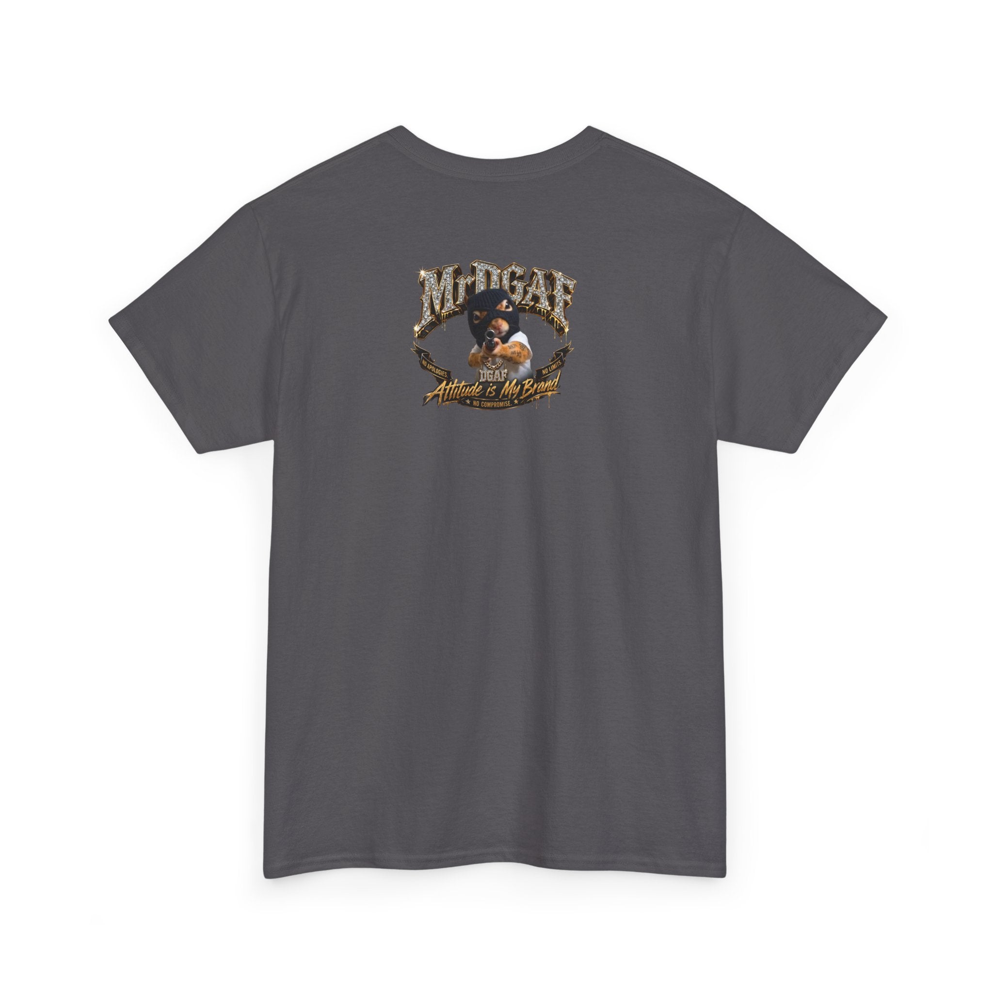 IDGAF Never Will Tee — Bold Rhinestone Text Graphic T‑Shirt