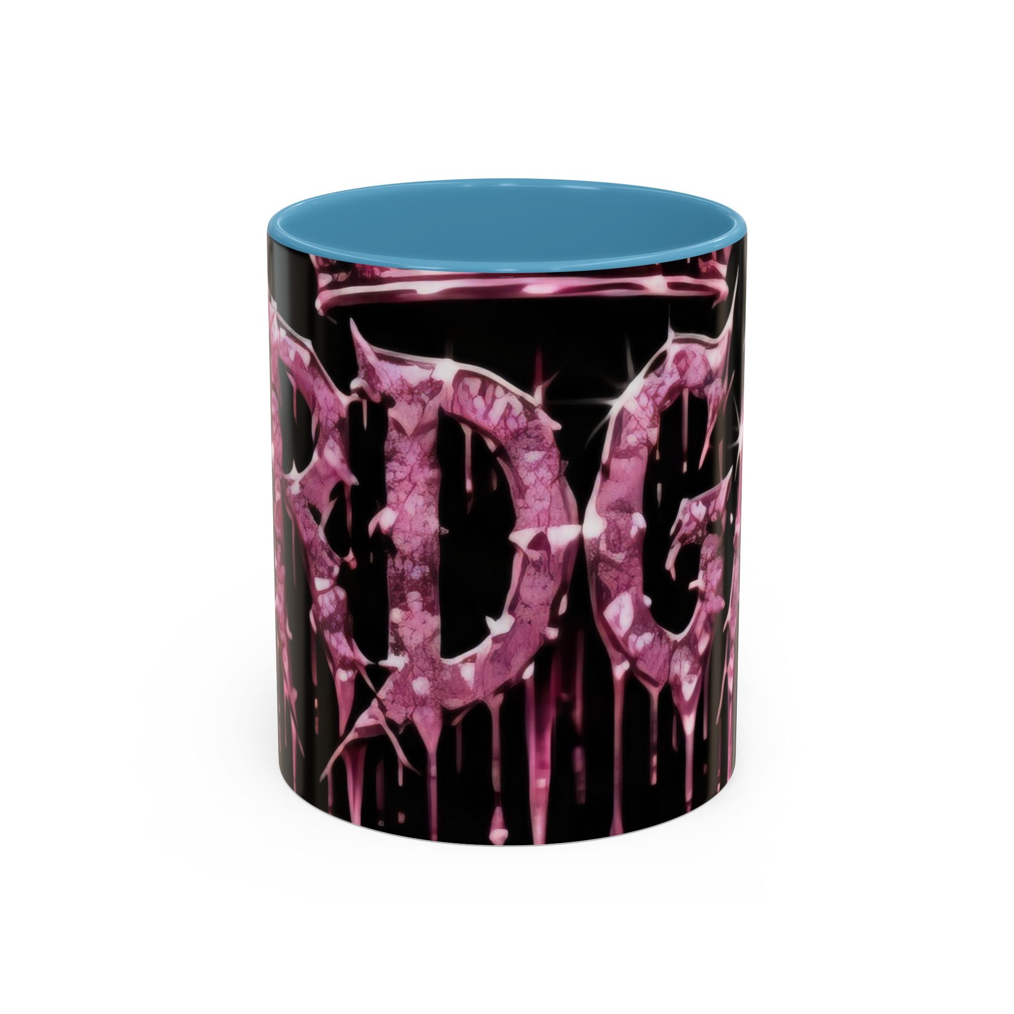 Dripping Pink Glitter Gothic Mug — Accent Coffee Cup (11/15oz) - mrdgaf.shop