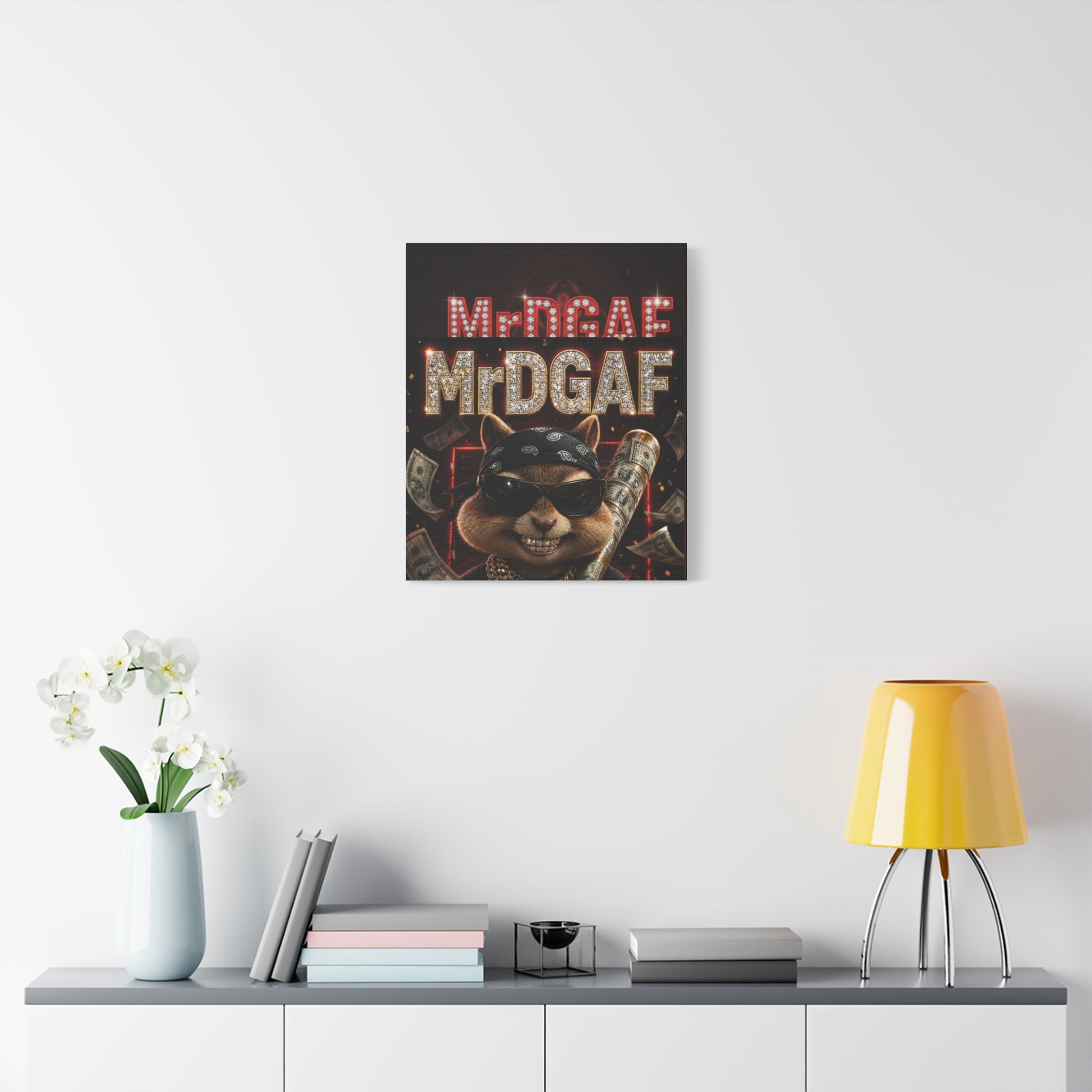 Dark Cardinal Bunny Canvas Print — Gothic Rabbit Wall Art