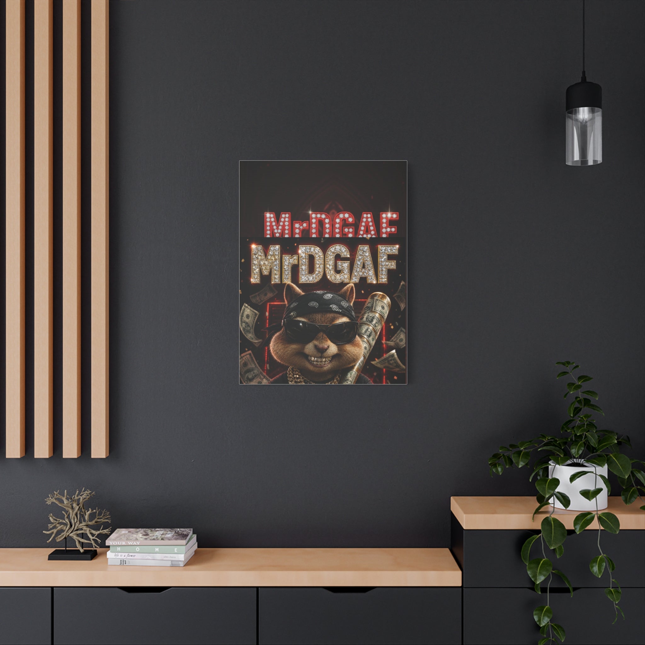 Dark Cardinal Bunny Canvas Print — Gothic Rabbit Wall Art