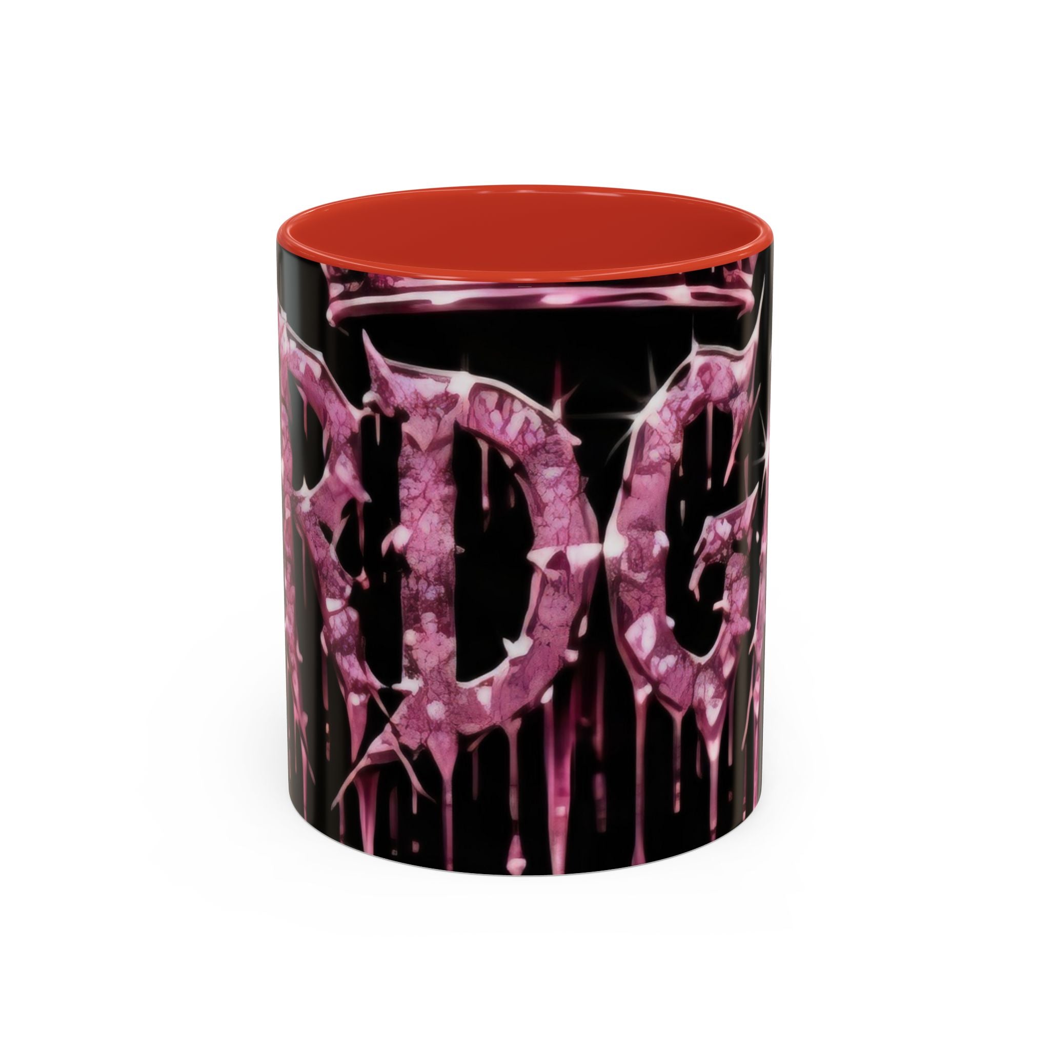 Dripping Pink Glitter Gothic Mug — Accent Coffee Cup (11/15oz) - mrdgaf.shop
