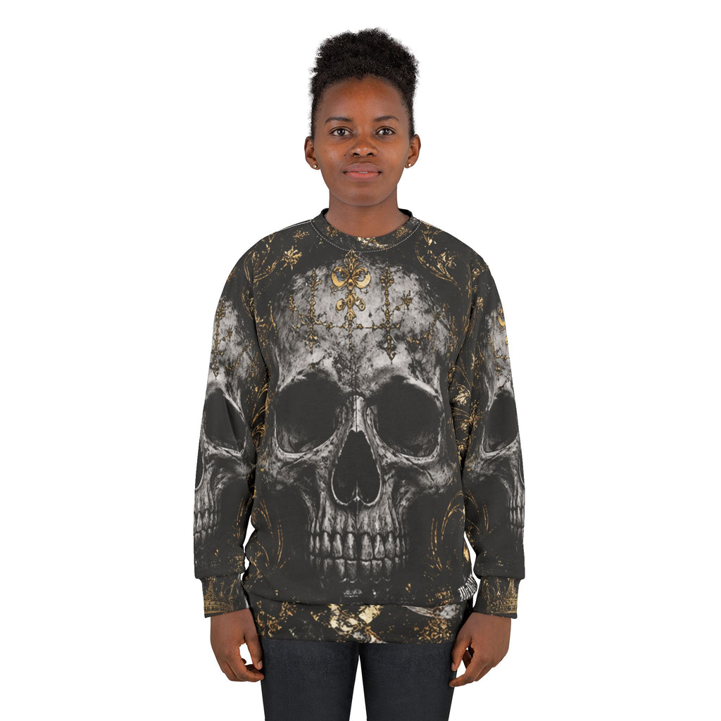 Skull Crown Sweatshirt — Gothic OGF All-Over Print - mrdgaf.shop