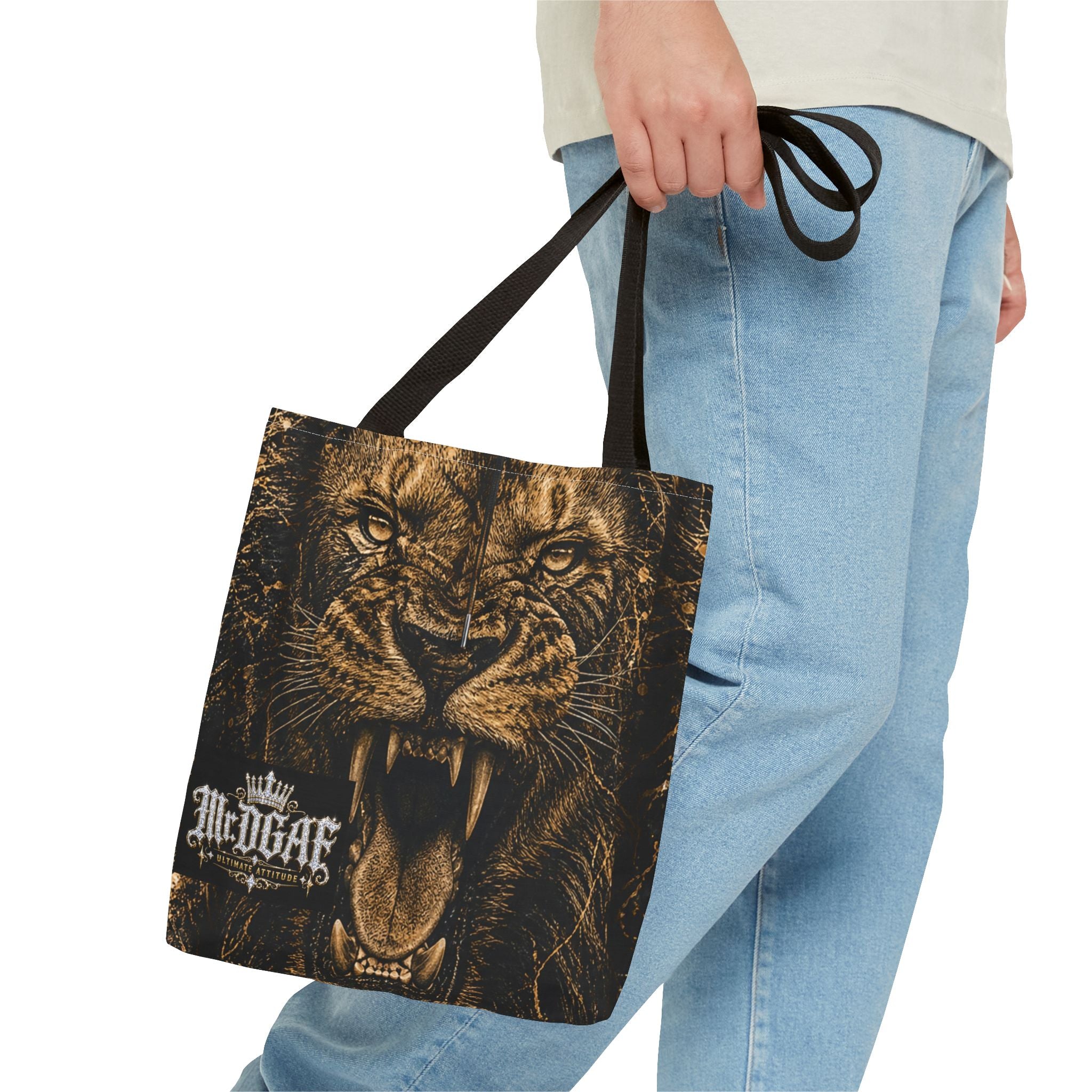 Roaring Lion Tote Bag – Vintage Fierce Animal Print Everyday Tote - mrdgaf.shop
