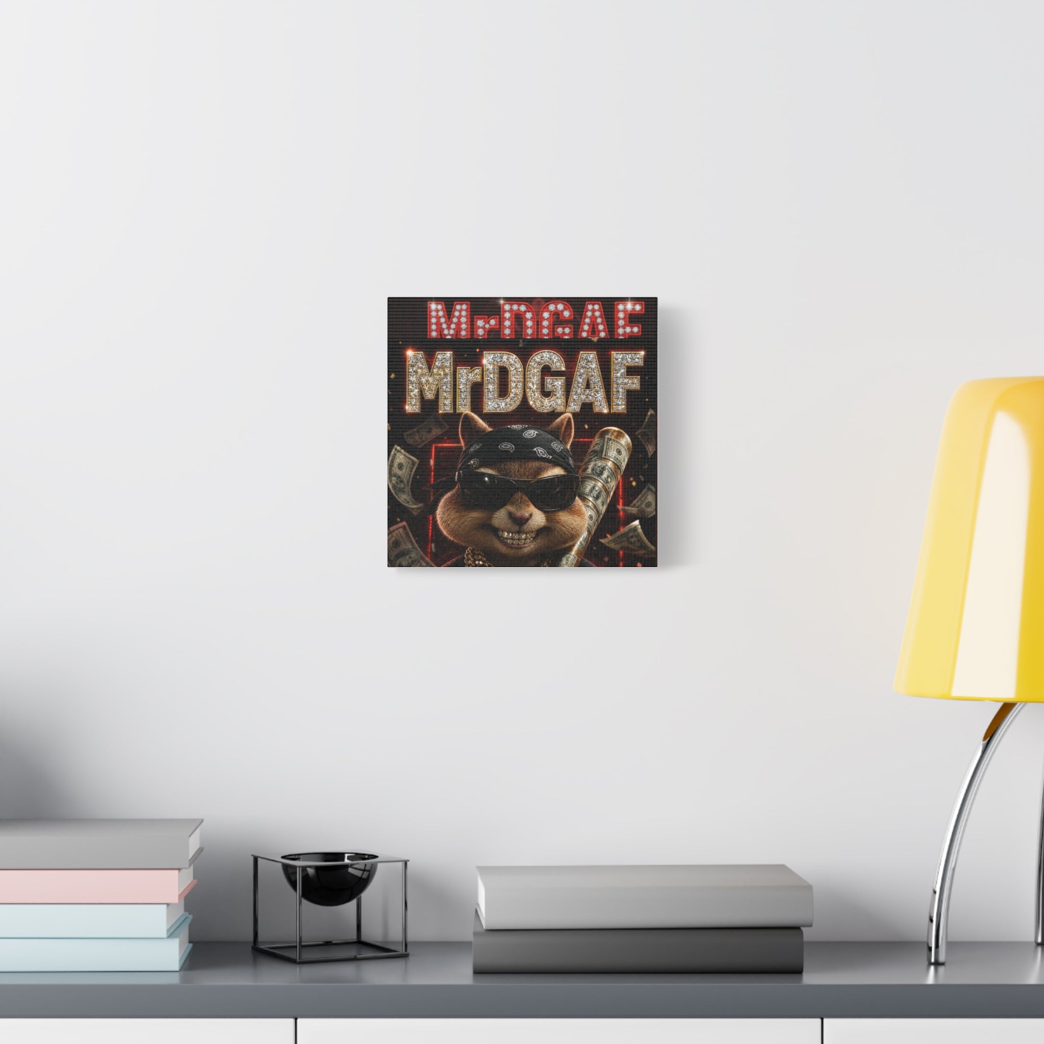 Dark Cardinal Bunny Canvas Print — Gothic Rabbit Wall Art