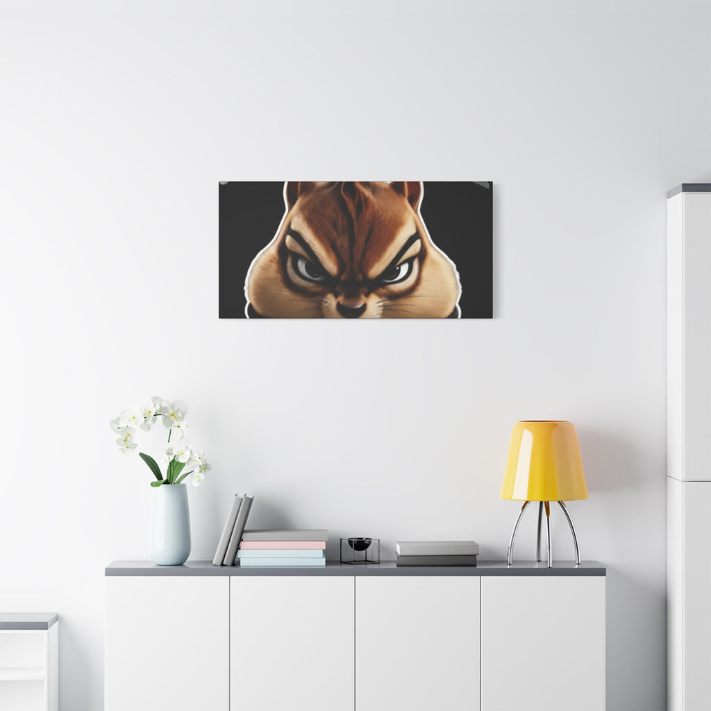 Edgy Chipmunk Canvas Print – "Go Fuck Yourself" Statement Wall Art